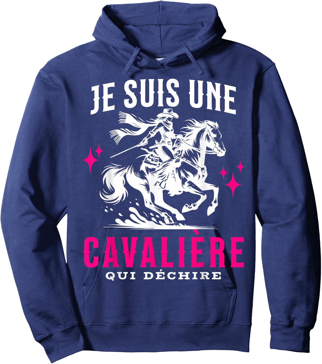 Girl Riding Horse Je Suis Une Rider Qui Déchire , Black, S Hoodie - Hoodie | Navy