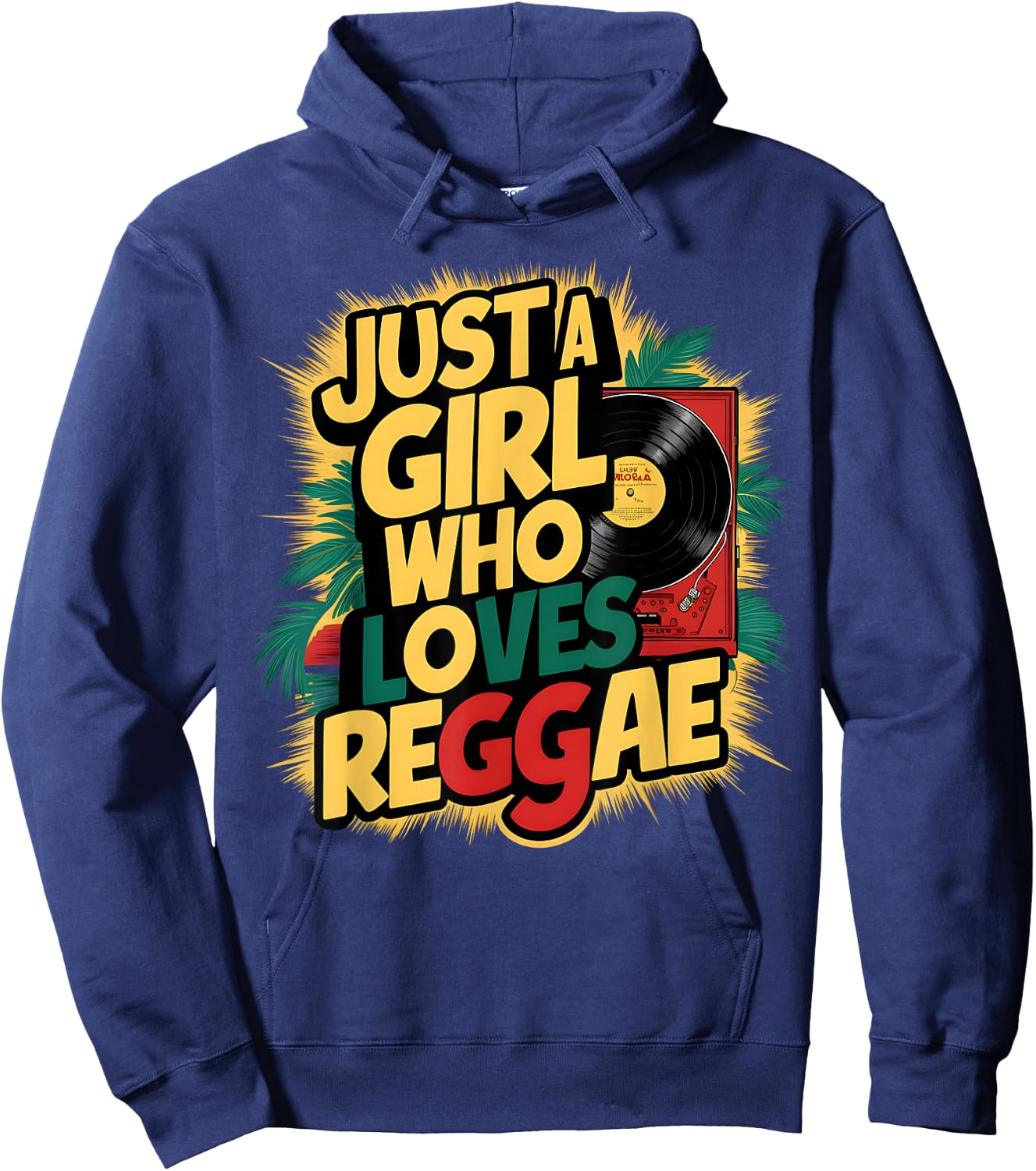 Just A Girl Who Loves Reggae Music Rastafari Rasta Girl Hoodie - Hoodie | Navy