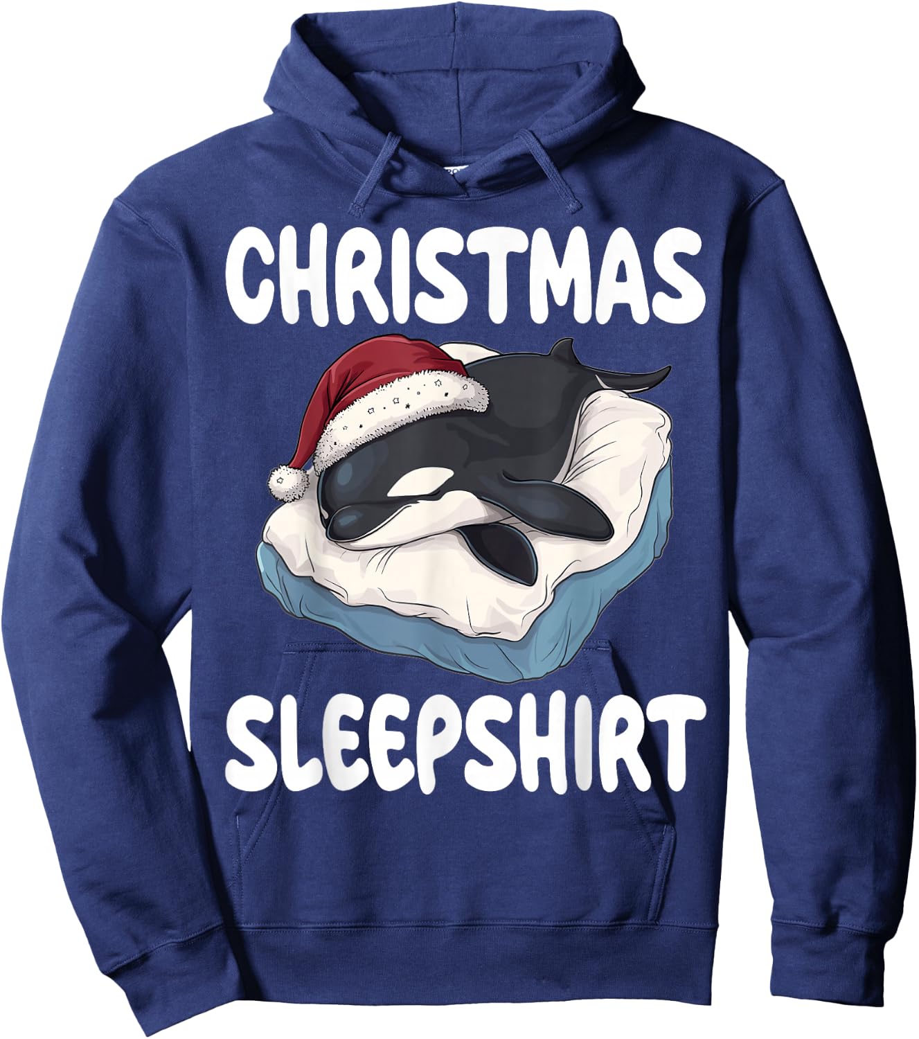 Cute Orca Animal Official Christmas Sleepshirt Hoodie - Hoodie | Navy