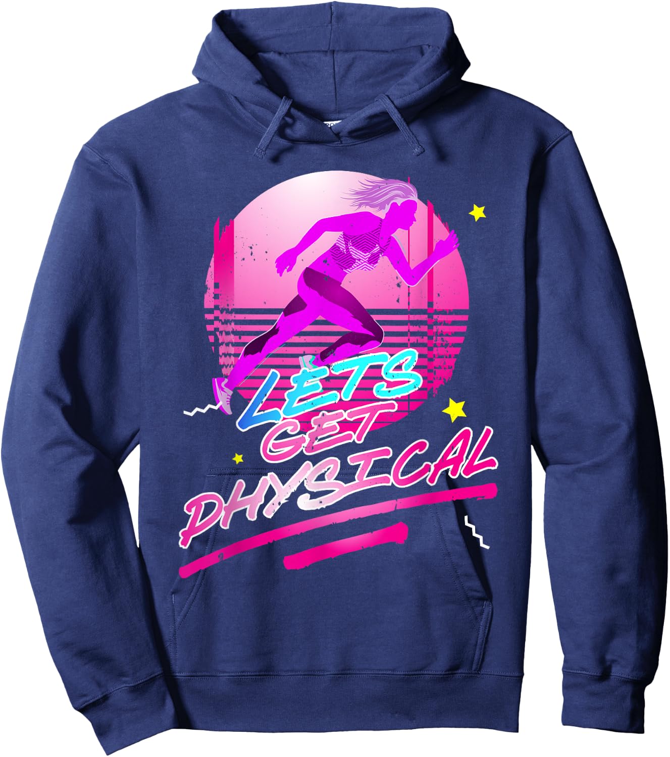 Lets get physical | 80s 90s Style | Workout Gym Retro Hoodie - Hoodie | Navy