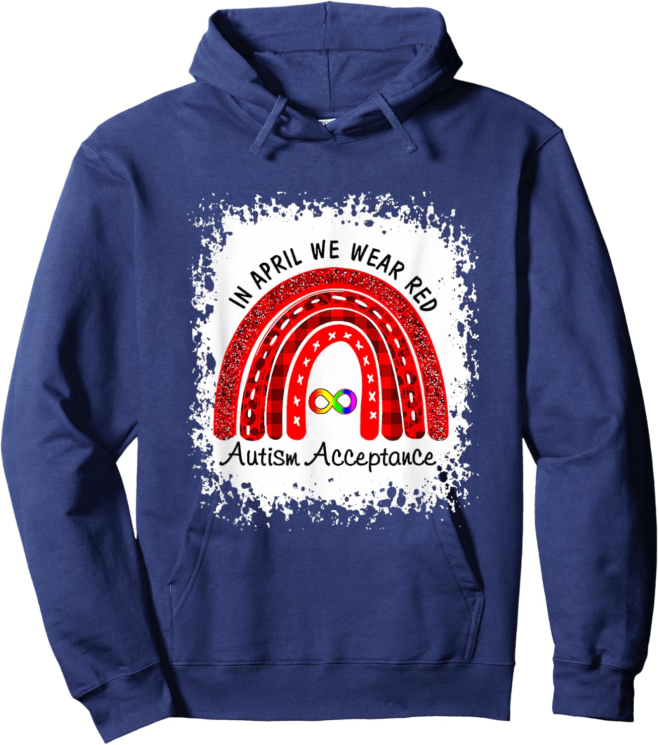 In April Wear Red Instead Autism-Acceptance Hoodie - Hoodie | Navy