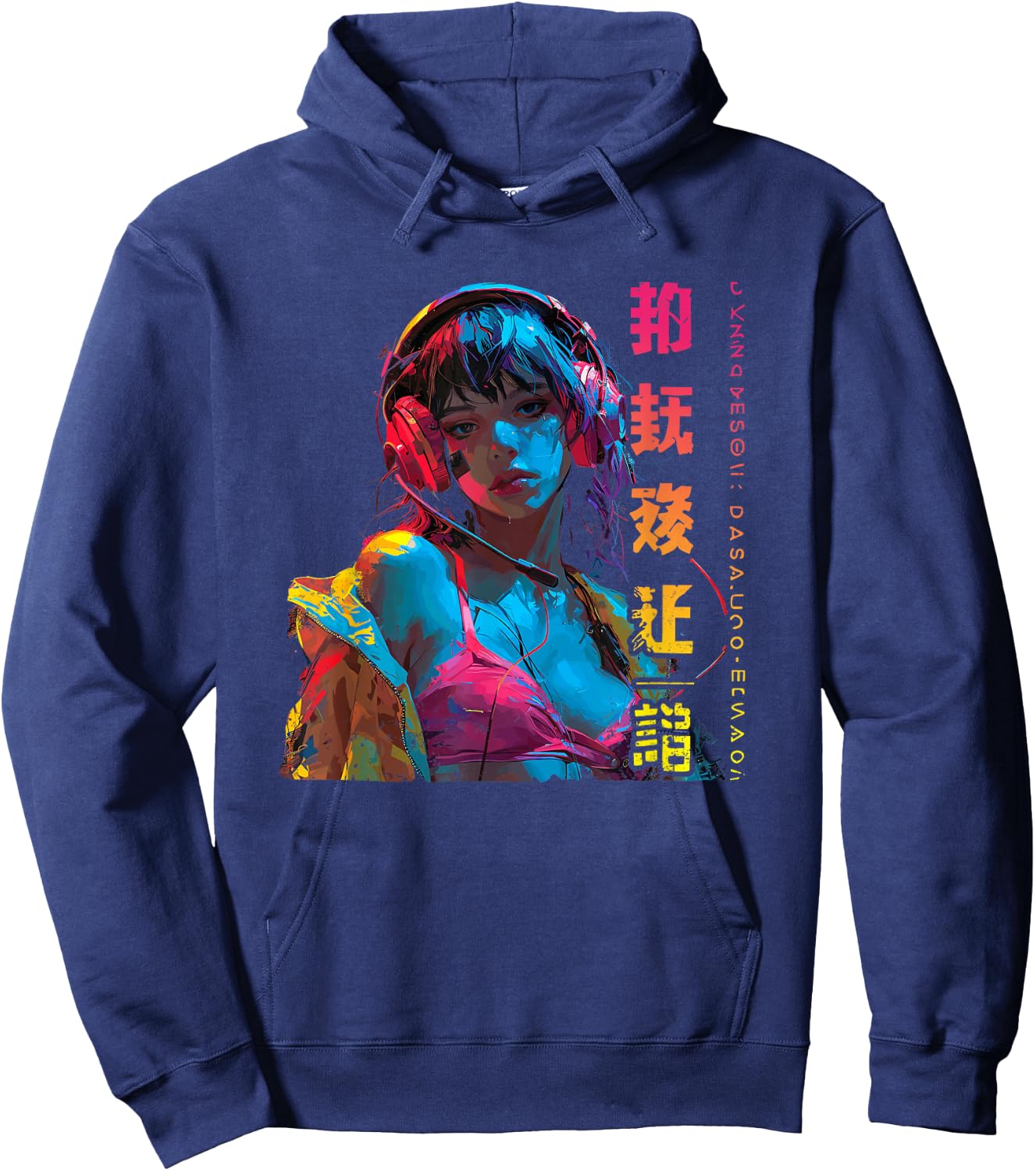 Anime Cyberpunk Manga mädchen Hoodie - Hoodie | Navy