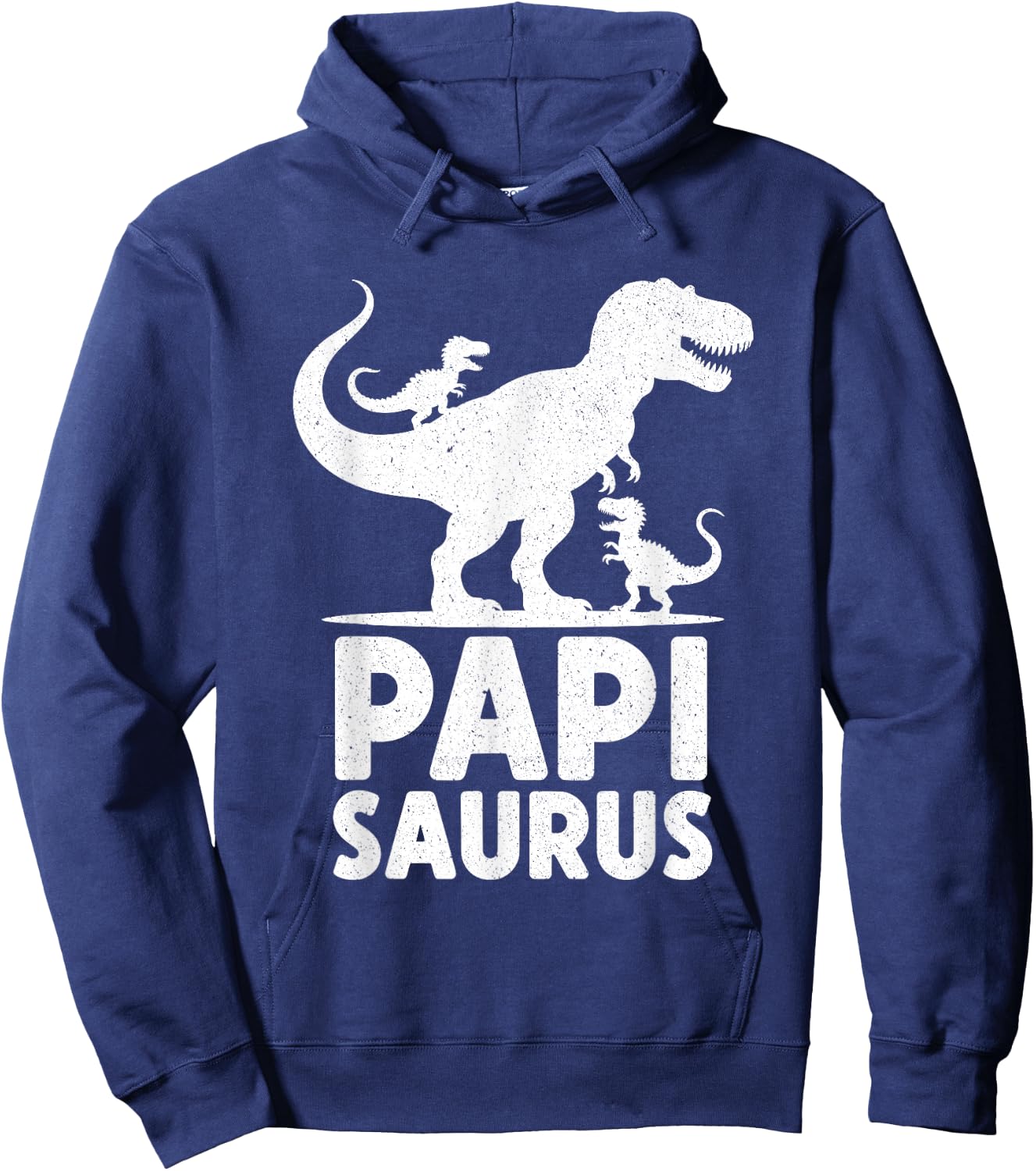 Papi Saurus Dinosaur Grandpa Of Two Grandkids Dino Family Hoodie - Hoodie | Navy