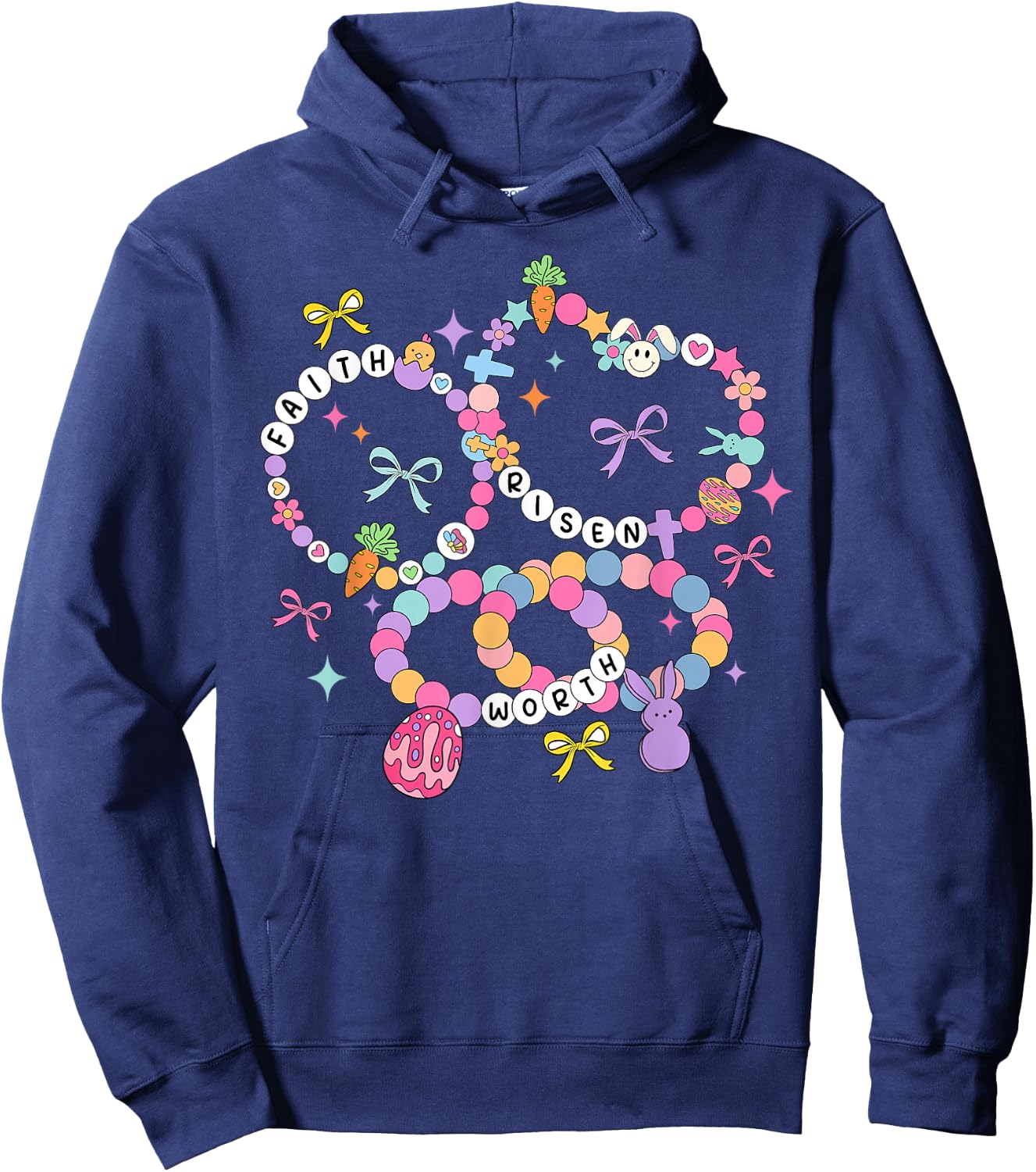 Happy Easter Friendship Bracelets Easter Day Women Girl Kids Hoodie - Hoodie | Navy