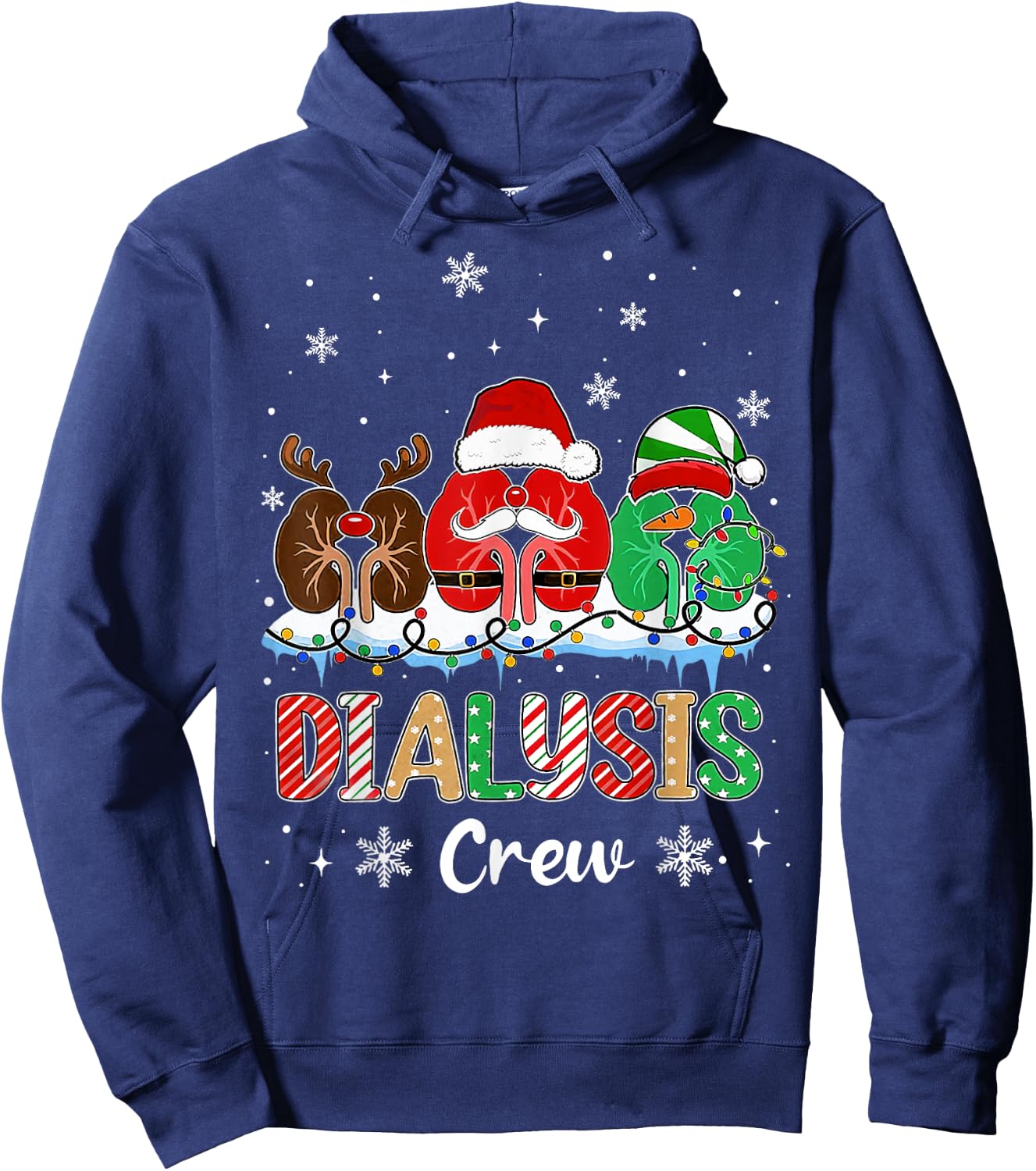 Dialysis Christmas Crew Dialysis Nurse Nephrology Technician Hoodie - Hoodie | Navy