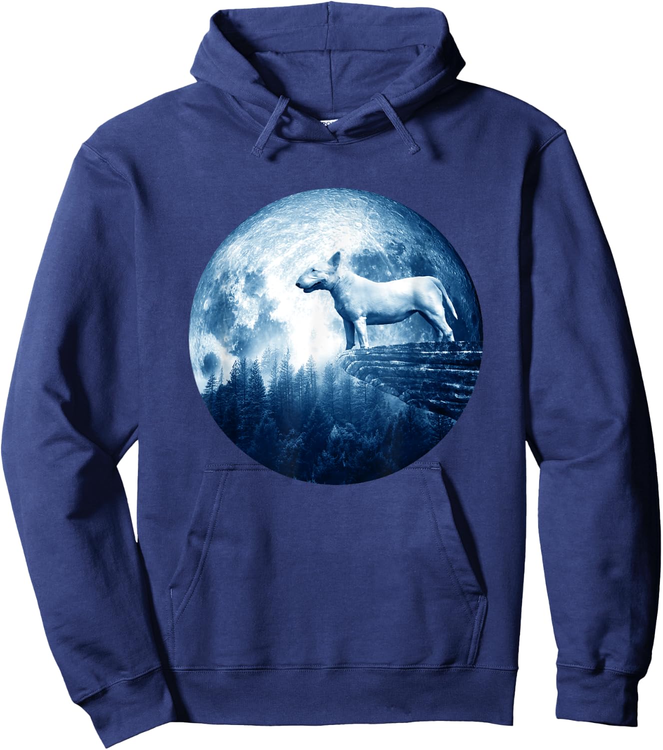 Bull Terrier Dog Moon Dog Mom Dad Women Men Dog Lovers Hoodie - Hoodie | Navy