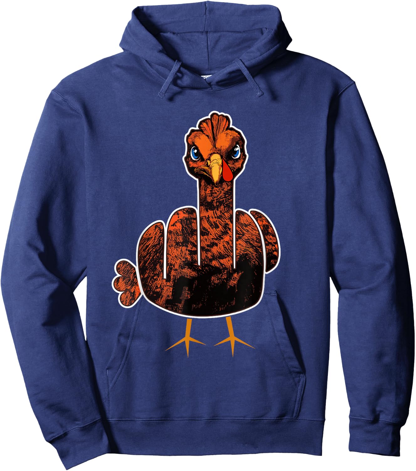 Grumpy Thanksgiving Turkey Hoodie - Hoodie | Navy