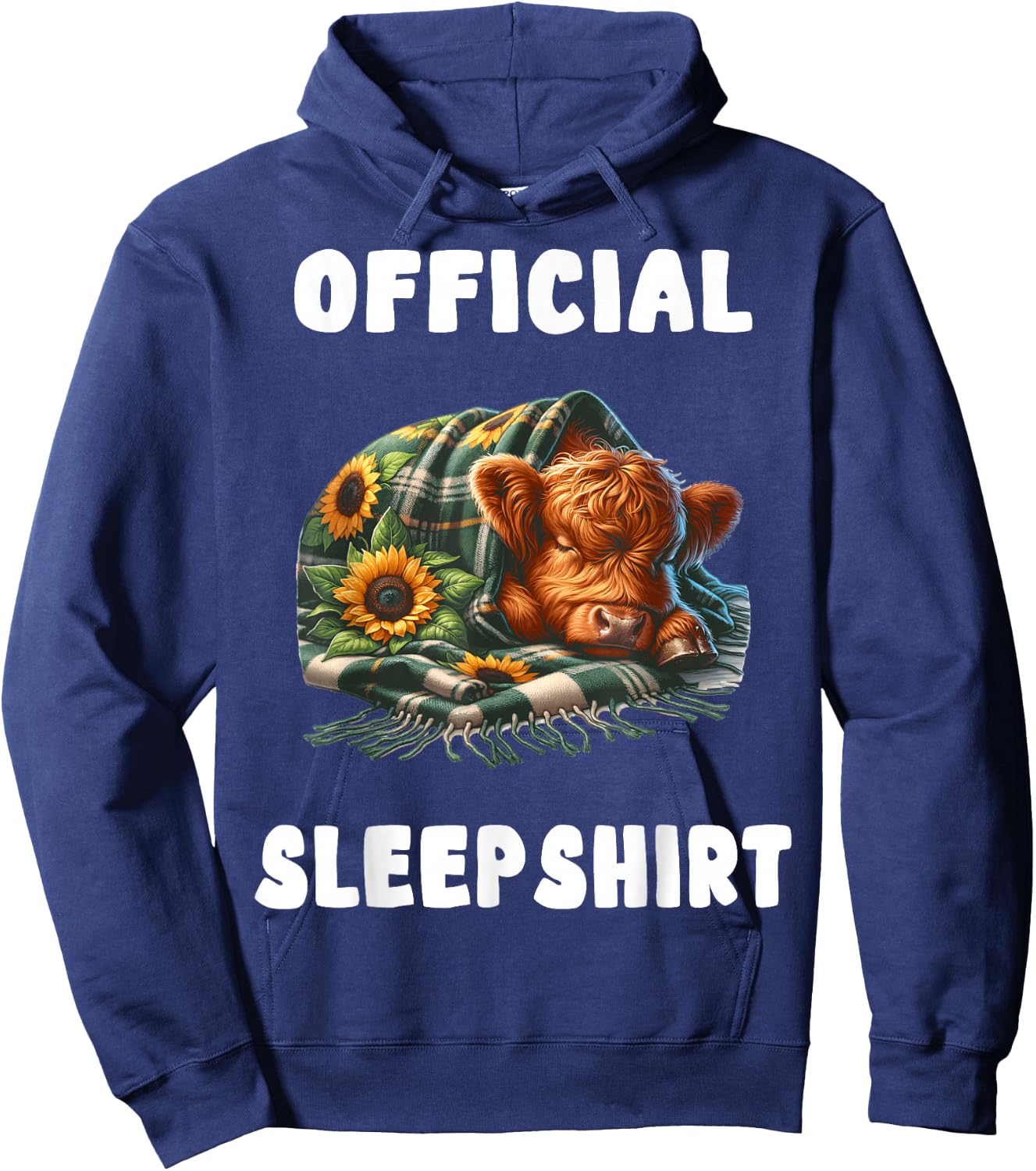 Highland_cow - Official Sleepshirt Pajamas Nightgown Hoodie - Hoodie | Navy