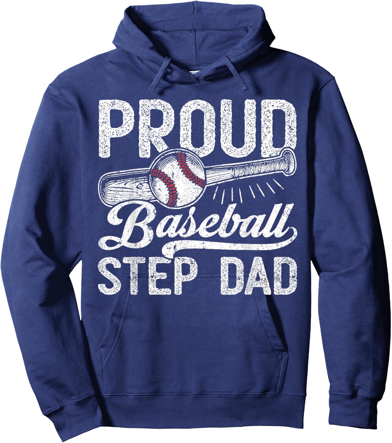 Stepdad Baseball, Vintage Proud Baseball Step Dad Hoodie - Hoodie | Navy