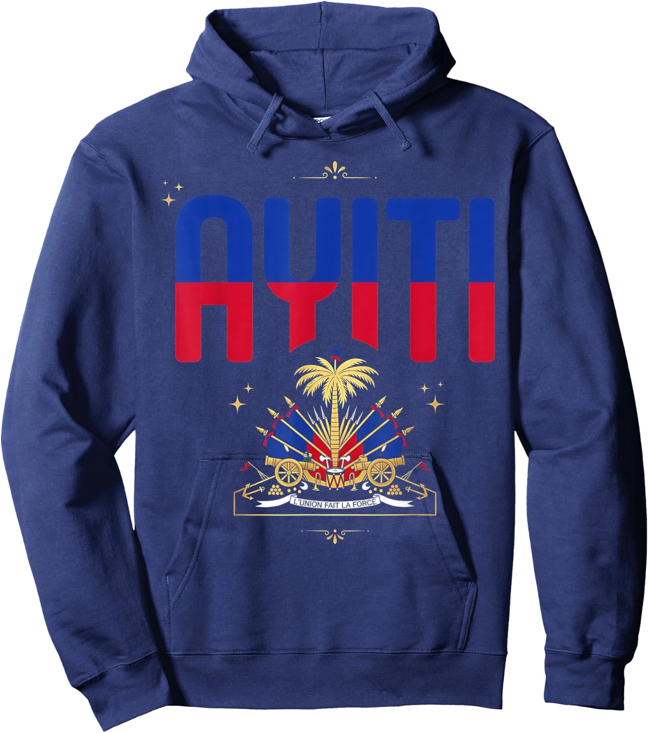Haiti Pride Coat of Arms Hoodie - Hoodie | Navy