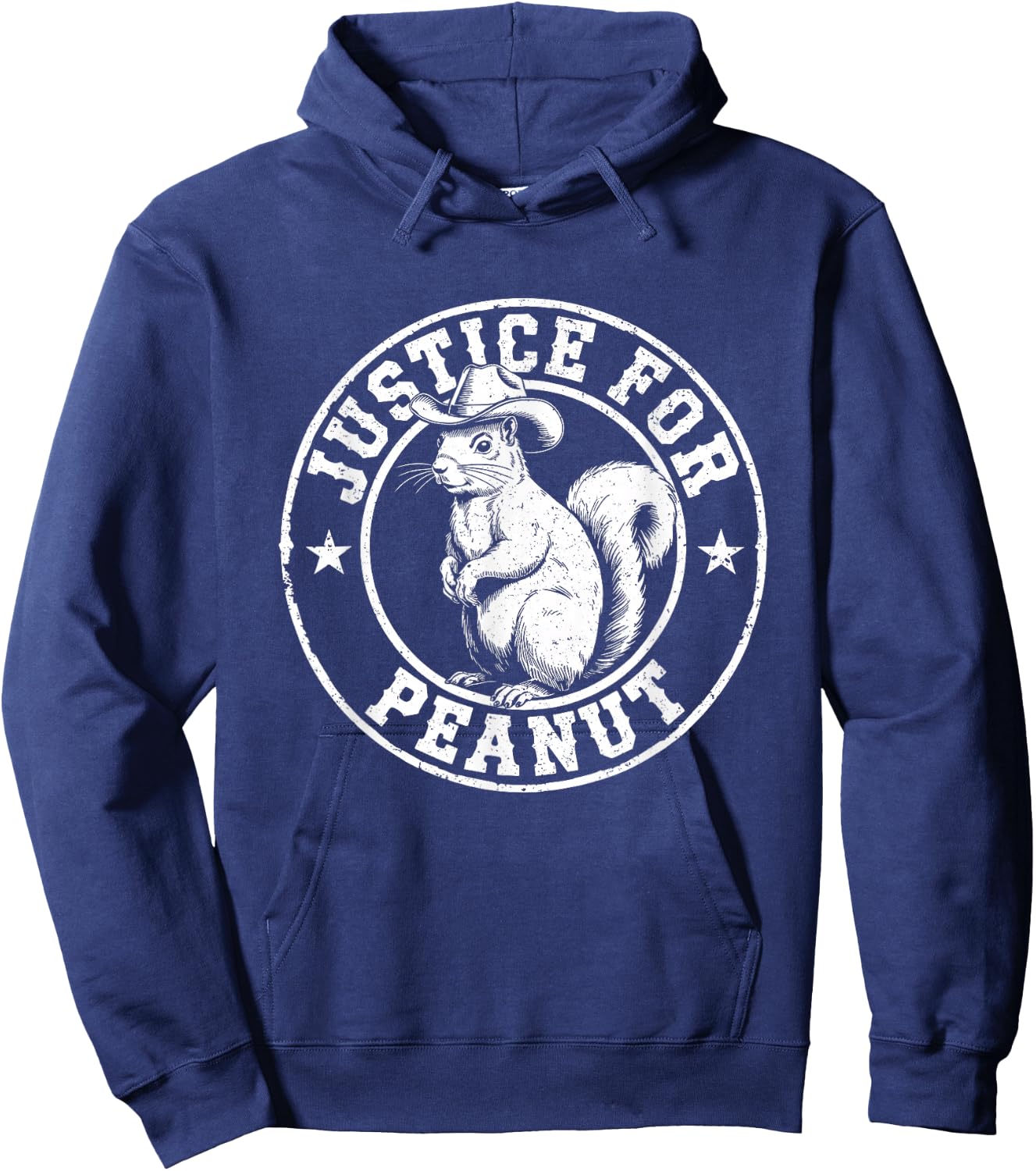Justice For Peanut The Squirrel - Cute Squirrel Cowboy Hat Hoodie - Hoodie | Navy