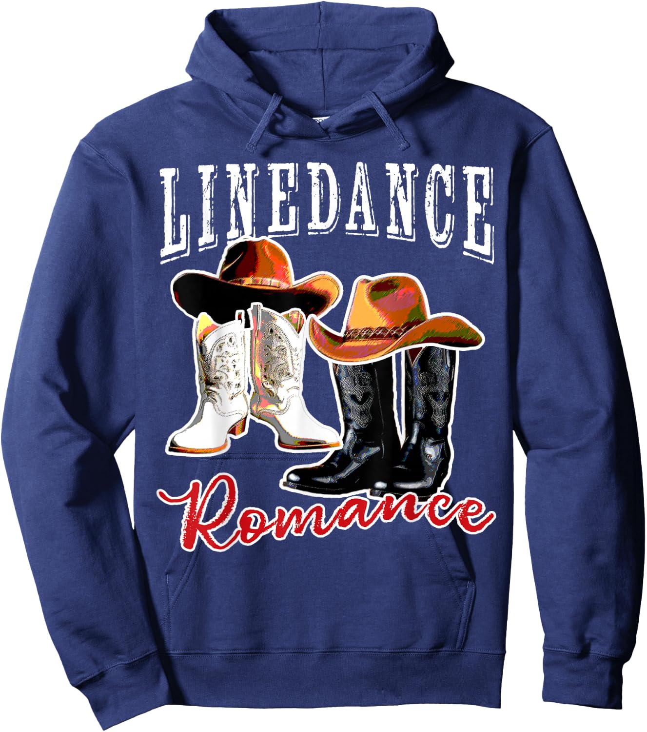 Country Western Theme Couple His Hers Matching Linedancing Hoodie - Hoodie | Navy