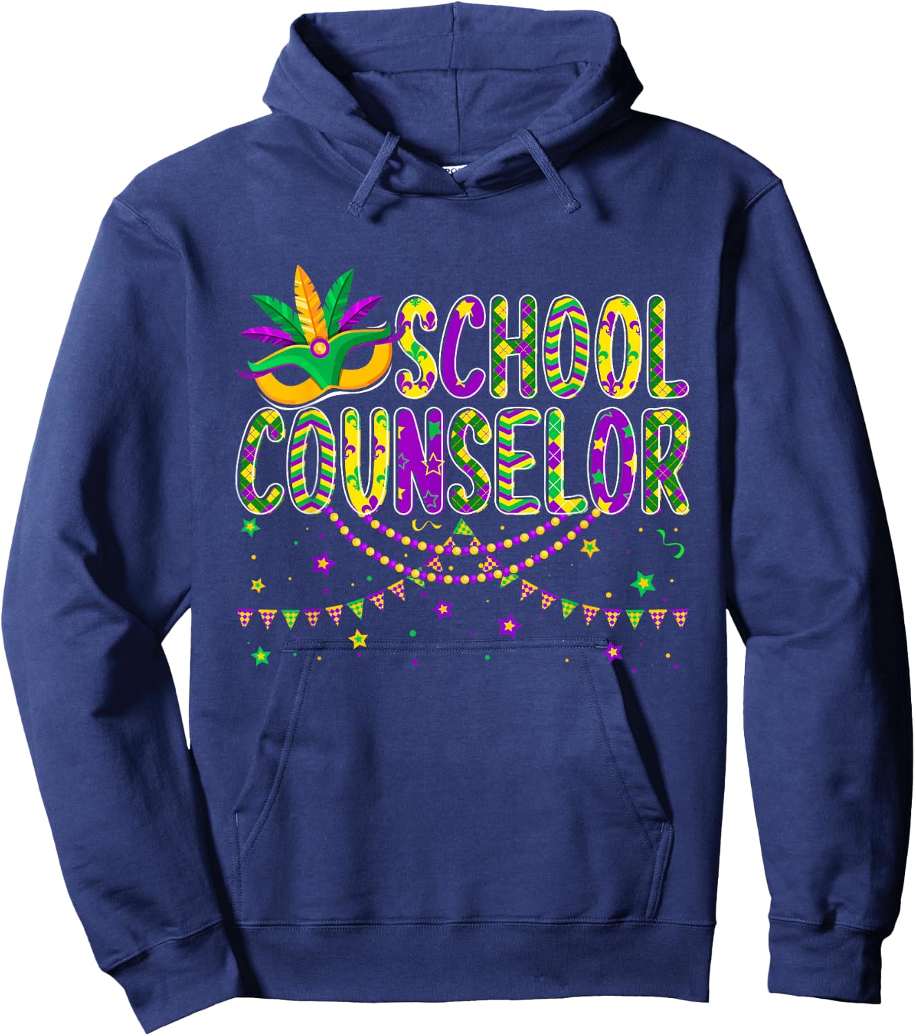 Mardi Gras School Counselor Jester Nurse Mardi Gras Women Hoodie - Hoodie | Navy