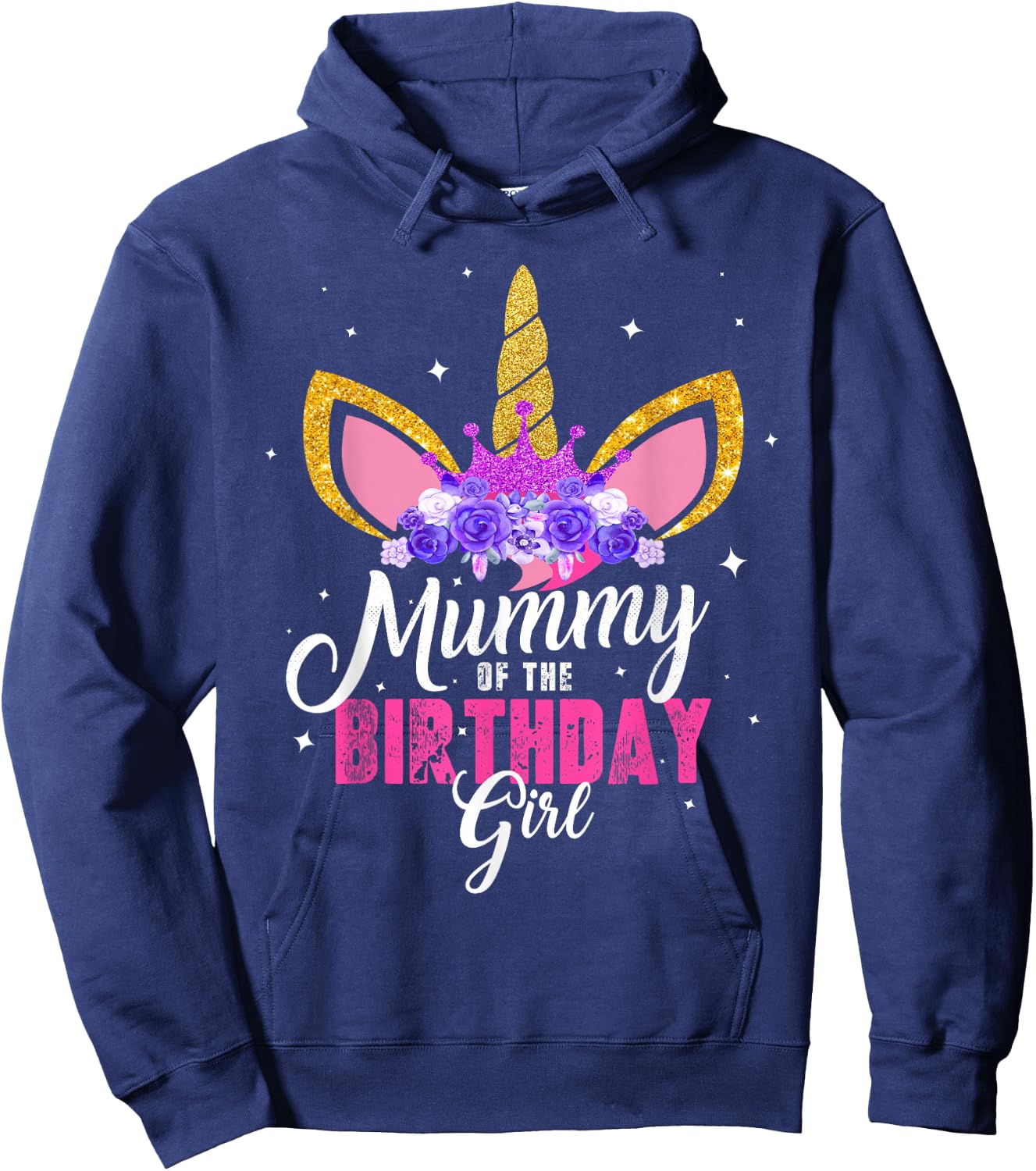 Mummy Of The Birthday Girl Unicorn Mum Birthday Princess Hoodie - Hoodie | Navy