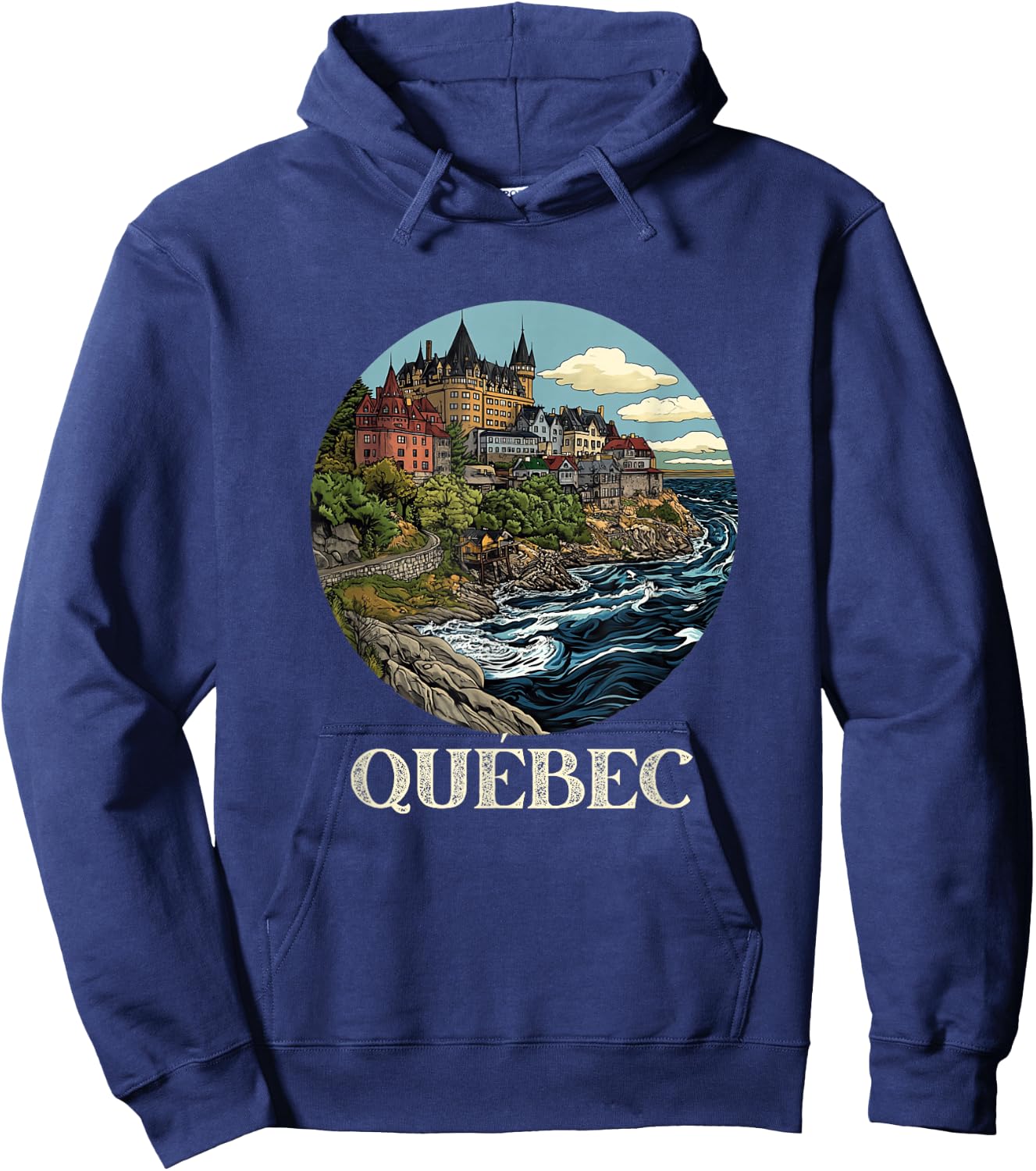 Retro Quebec Souvenir Canada Souvenir / Quebec Hoodie - Hoodie | Navy
