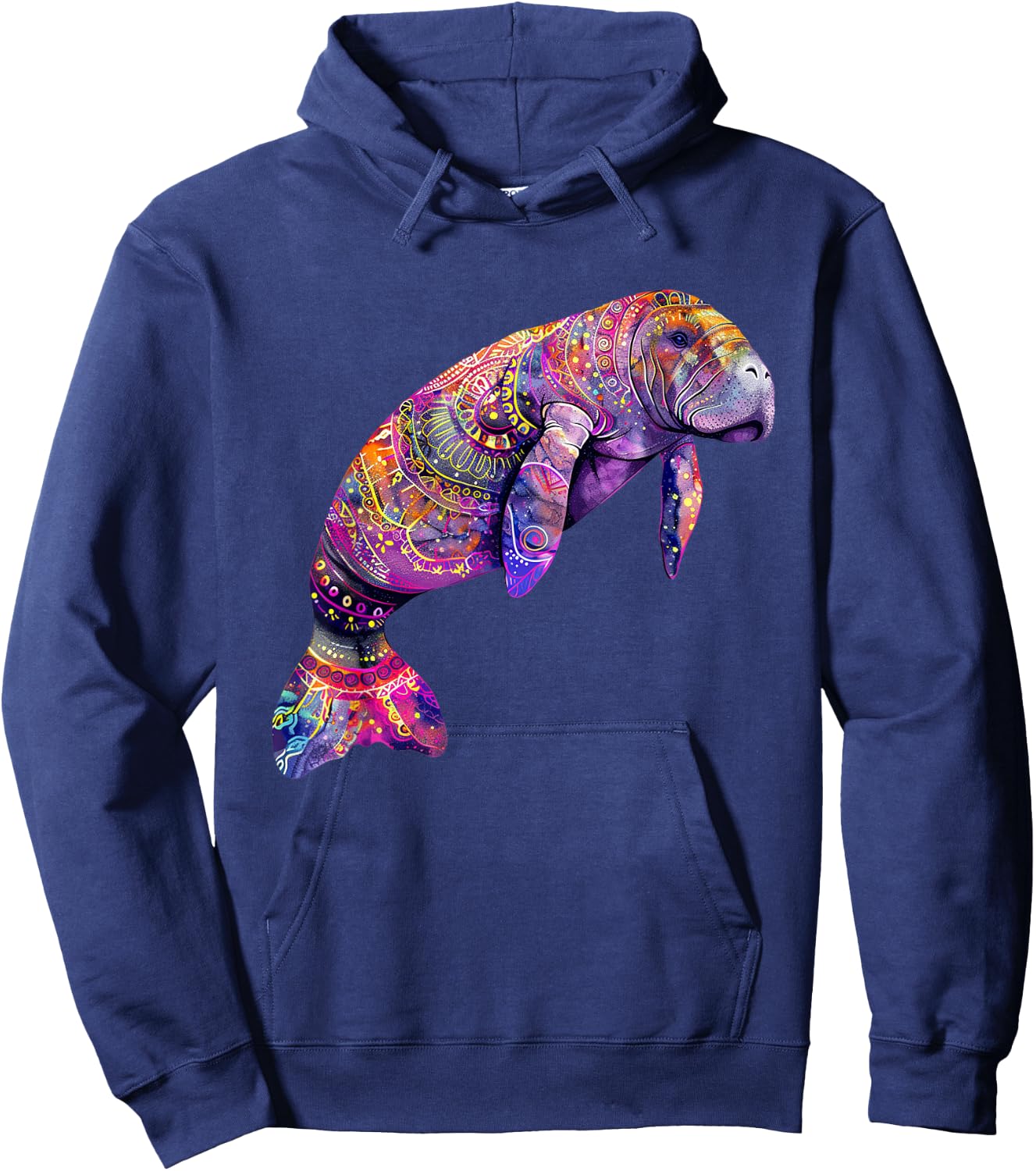 Manatee Tie Dye Pattern Shirt Cute Manatee Men Women Hoodie - Hoodie | Navy