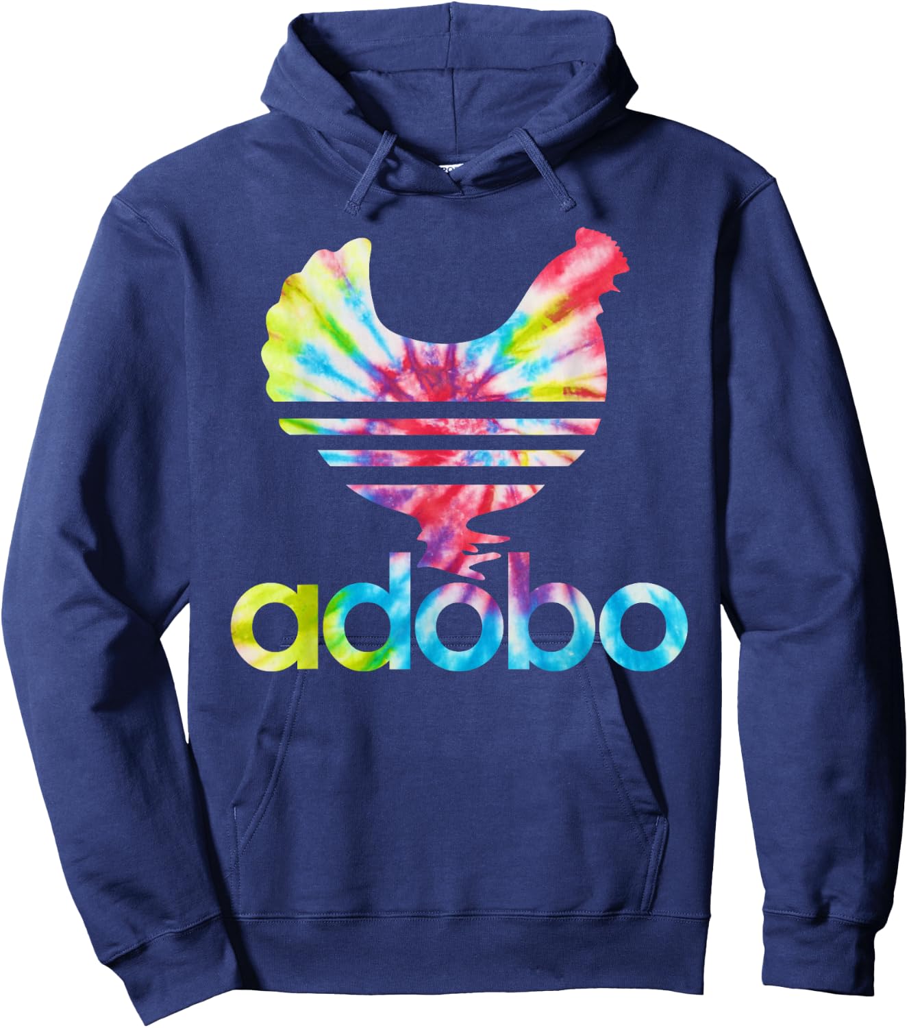 Tie Dye Filipino Adobo Chicken Philippines Funny Pinoy Food Hoodie - Hoodie | Navy