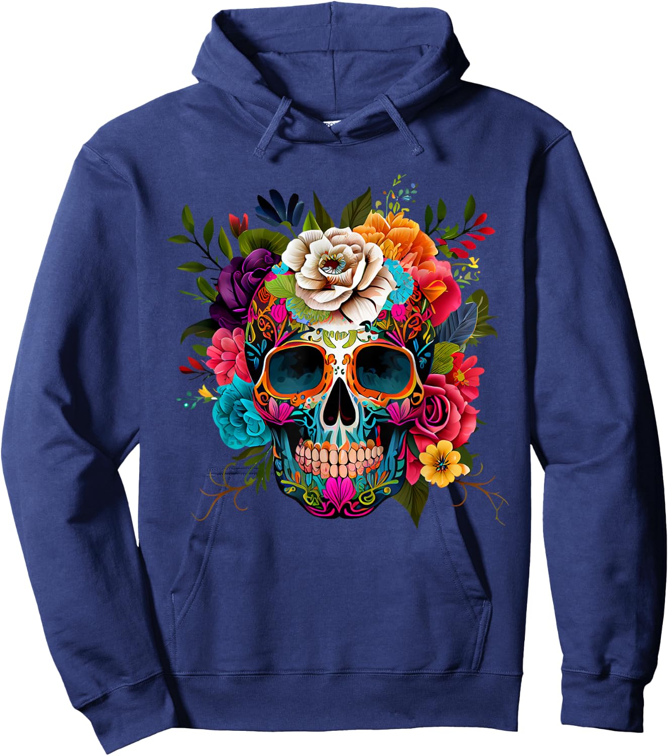 Dia De Los Muertos Deko Mexikanischer Kopf Sugar Skull Hoodie - Hoodie | Navy