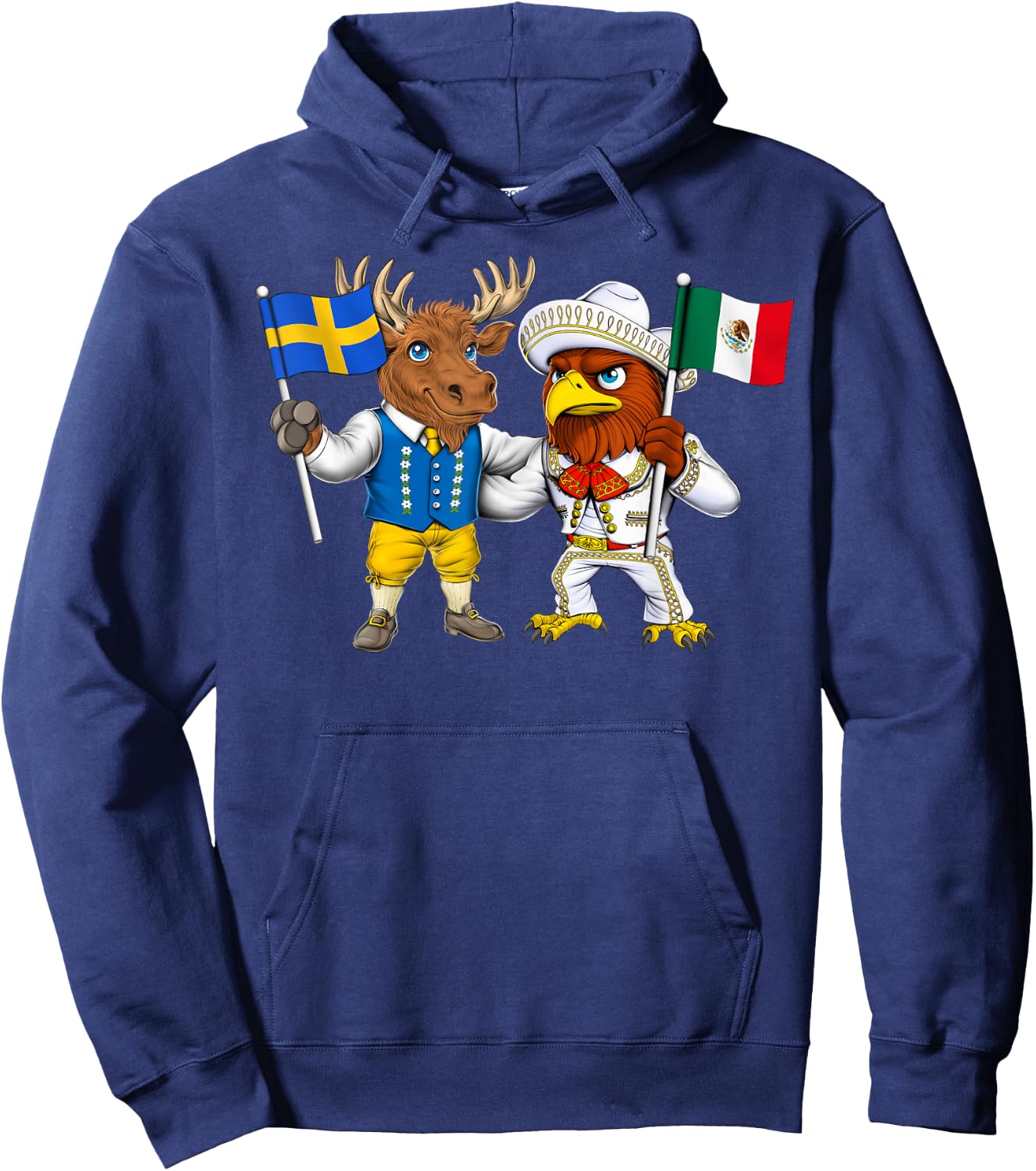 Mexico Sweden Flag Proud Mexican Roots Swedish Heritage Hoodie - Hoodie | Navy