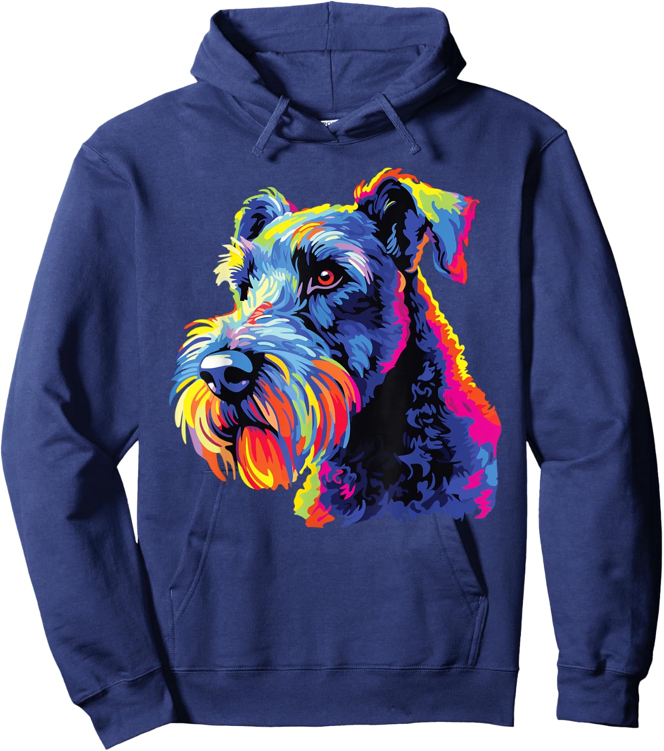 Watercolor Colorful Kerry Blue Terrier Dogs Hoodie - Hoodie | Navy