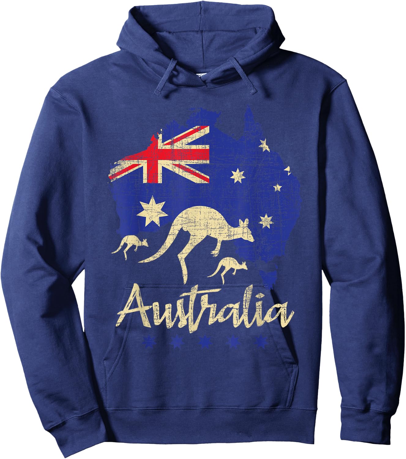 Australia - Kangaroo Australian Lover Wildlife Zoo Animal Small Hoodie - Hoodie | Navy