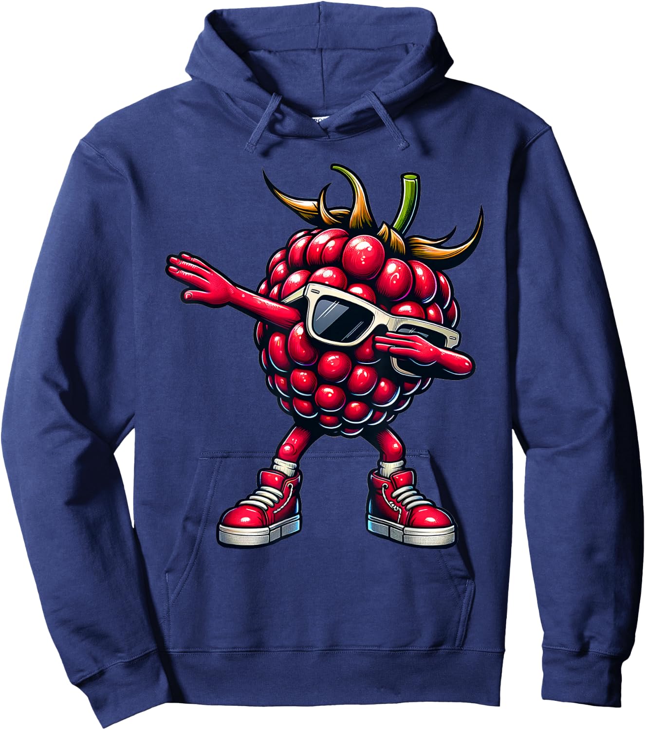 Dabbing Himbeere | Lustige rosa Himbeer Obst Frucht Geschenk Hoodie - Hoodie | Navy