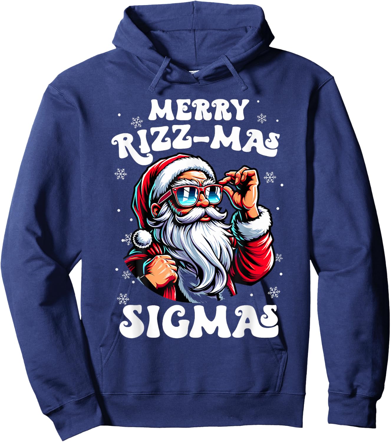 Merry Rizz Mas Sigmas Funny Gen Alpha X-Mas Santa Christmas Hoodie - Hoodie | Navy