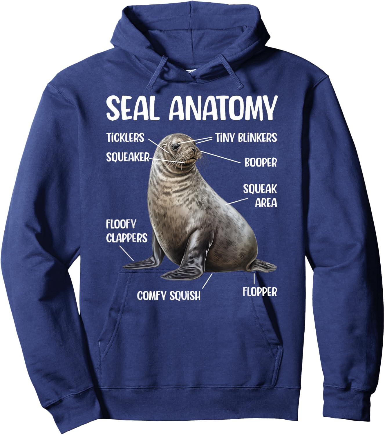 Seal Anatomy Seal Lover Funny Seal Hoodie - Hoodie | Navy