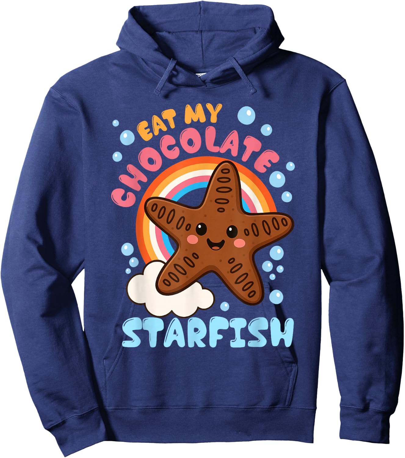 Inappropriate Eat My Chocolate Starfish Funny Embarrassing Hoodie - Hoodie | Navy