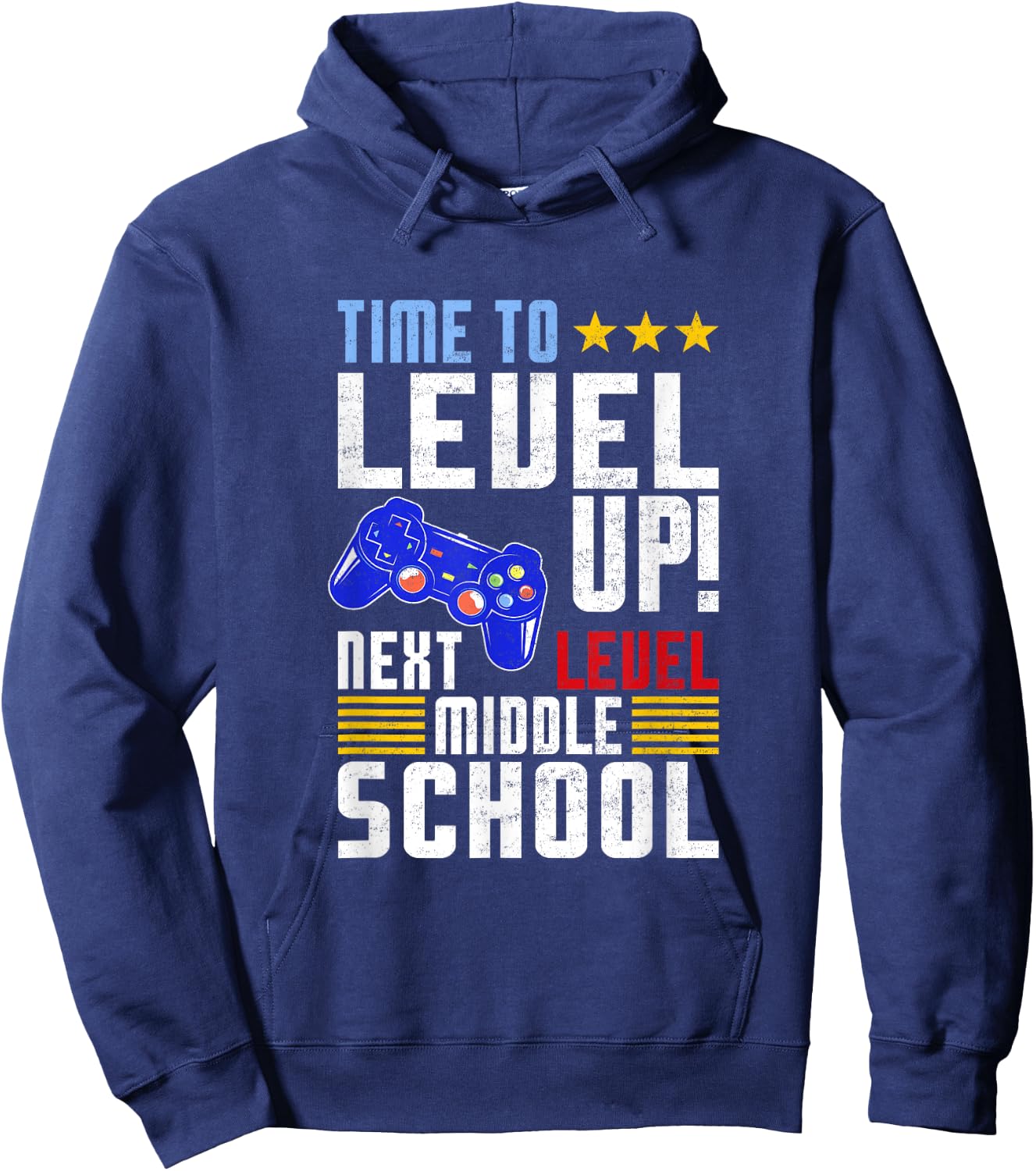 Time To Level Up Next Middle School Graduation Gamer Boys Hoodie - Hoodie | Navy