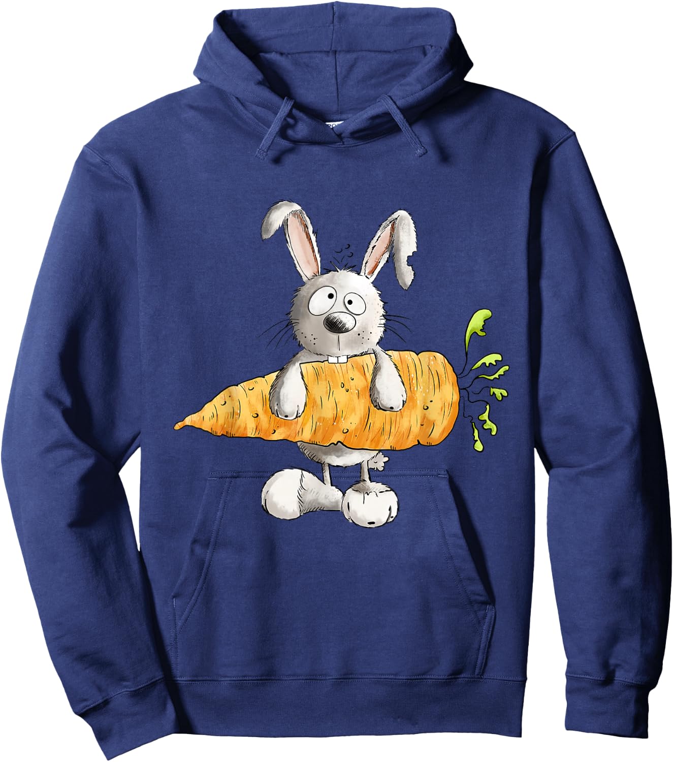 Rabbit Mit Carrot I Rabbit Motif Fun Bunny , black Hoodie - Hoodie | Navy