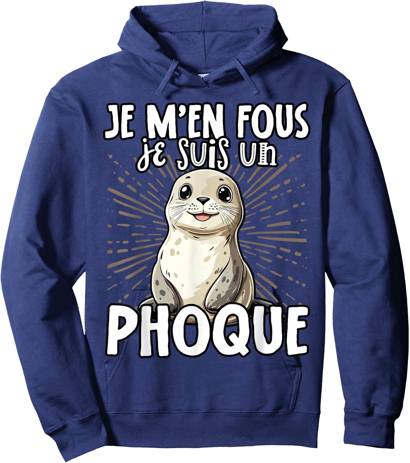 Je M'en Fous Je Suis Un Seal Cute , Black, S Hoodie - Hoodie | Navy