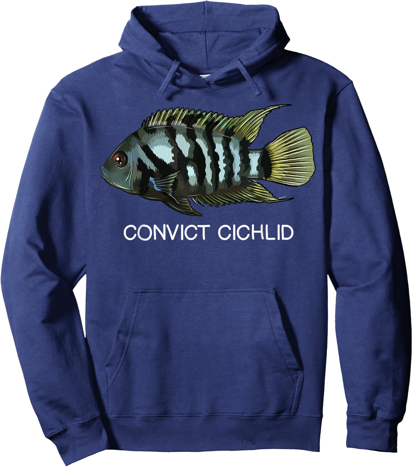 Convict Cichlids Freshwater Aquarium Fish Hoodie - Hoodie | Navy