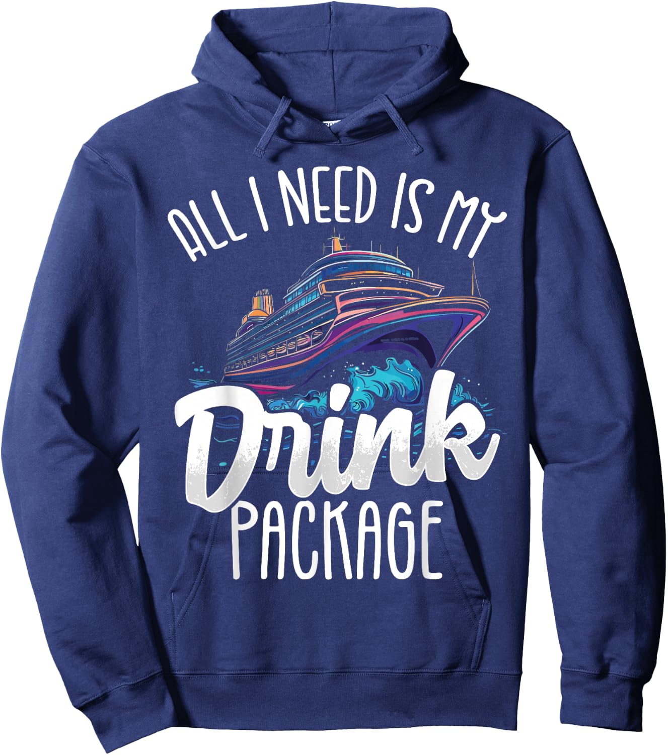 Cruise Design Women Drinks Package Funny Cruise , black, S Hoodie - Hoodie | Navy