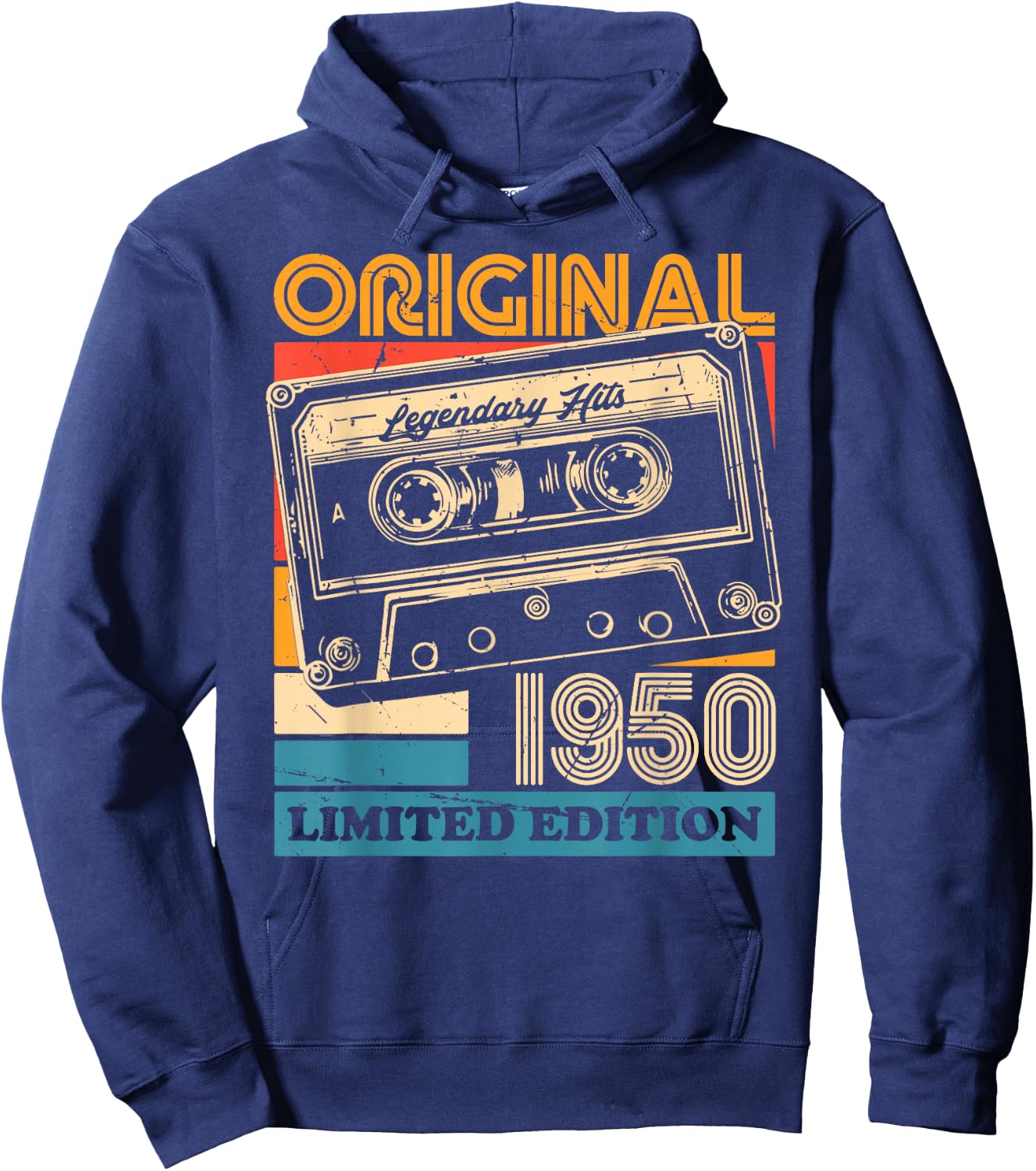 75th Birthday Retro Vintage 1950 Men Women Hoodie - Hoodie | Navy