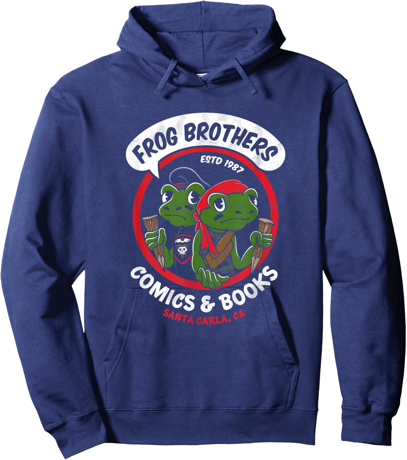 Frog Brothers Comics & Books - Vintage 80's Vampire Horror Hoodie - Hoodie | Navy