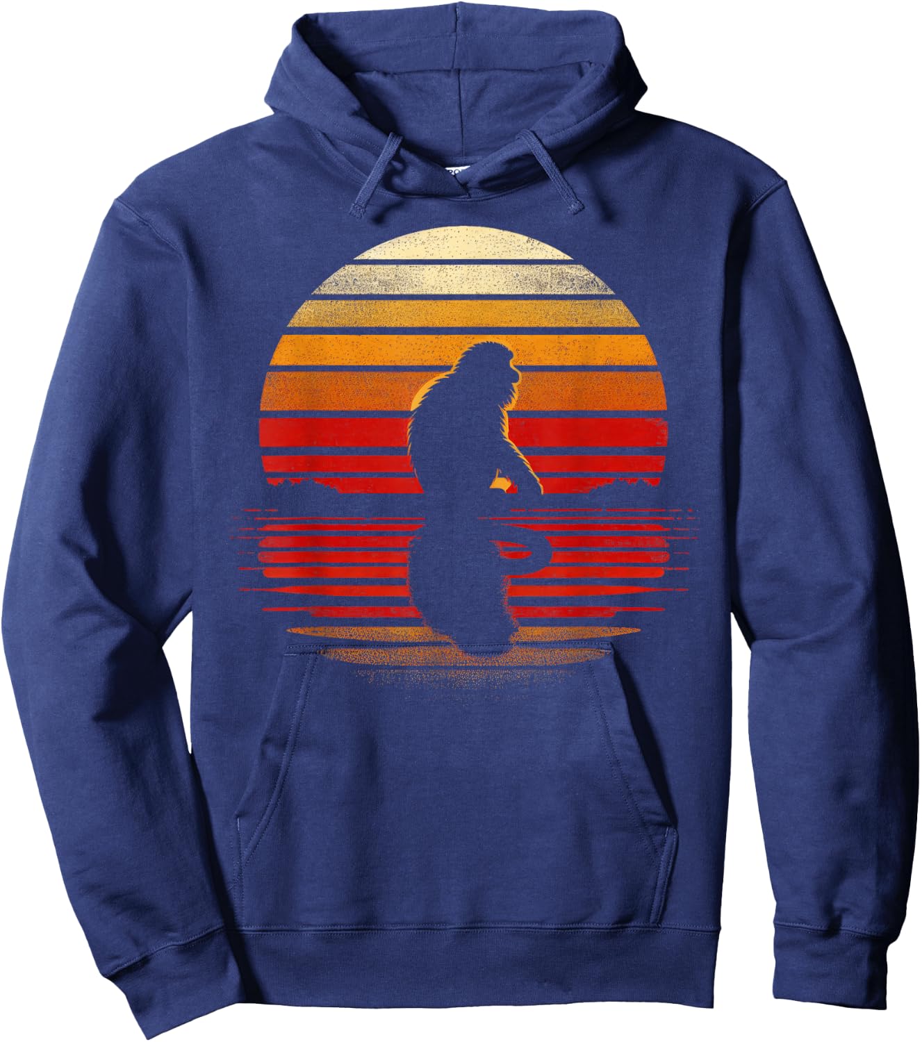 Howler Monkey Sunset Retro Style Safari Vintage 70s Hoodie - Hoodie | Navy