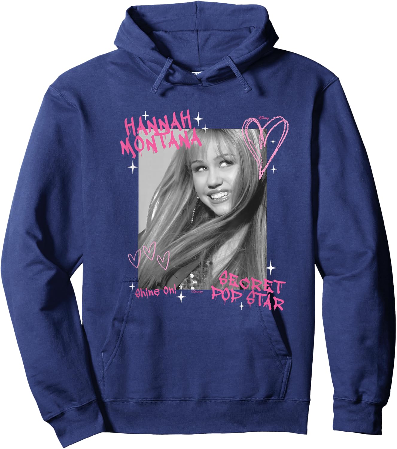 Disney Hannah Montana Secret Pop Star Photo Shine On Hoodie - Hoodie | Navy