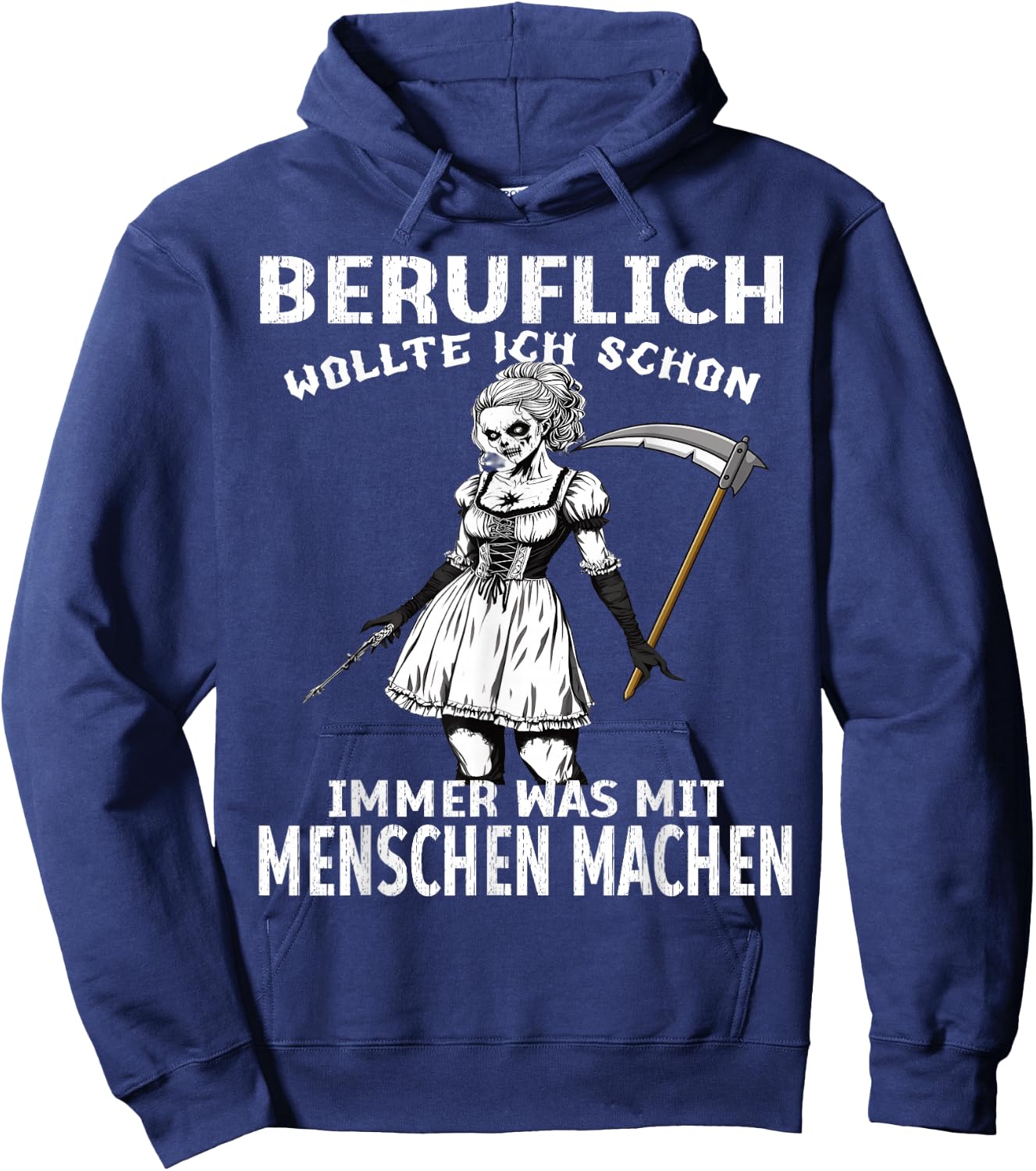 Beruflich Wollte Ich Schon Immer Was Mit Menschen Machen Hoodie - Hoodie | Navy