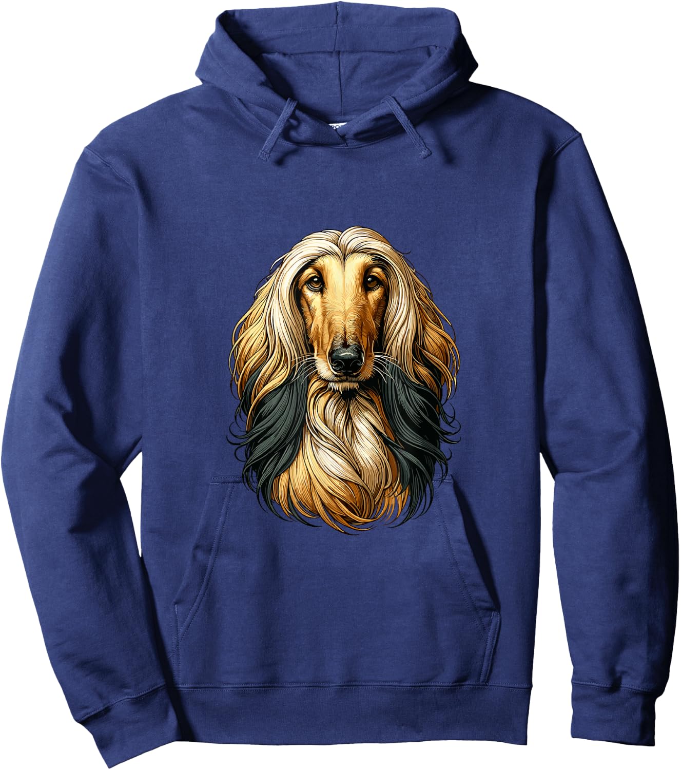 Dog Face - Afghan Greyhound , Black, S Hoodie - Hoodie | Navy