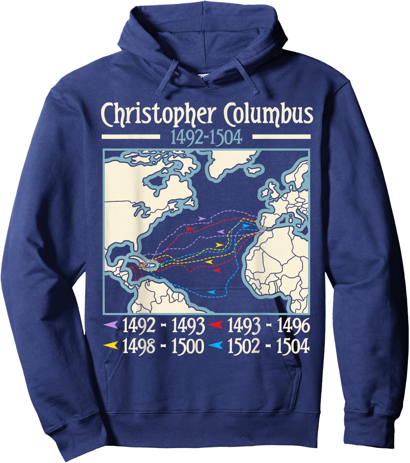 Christopher Columbus Day Italian American Hoodie - Hoodie | Navy