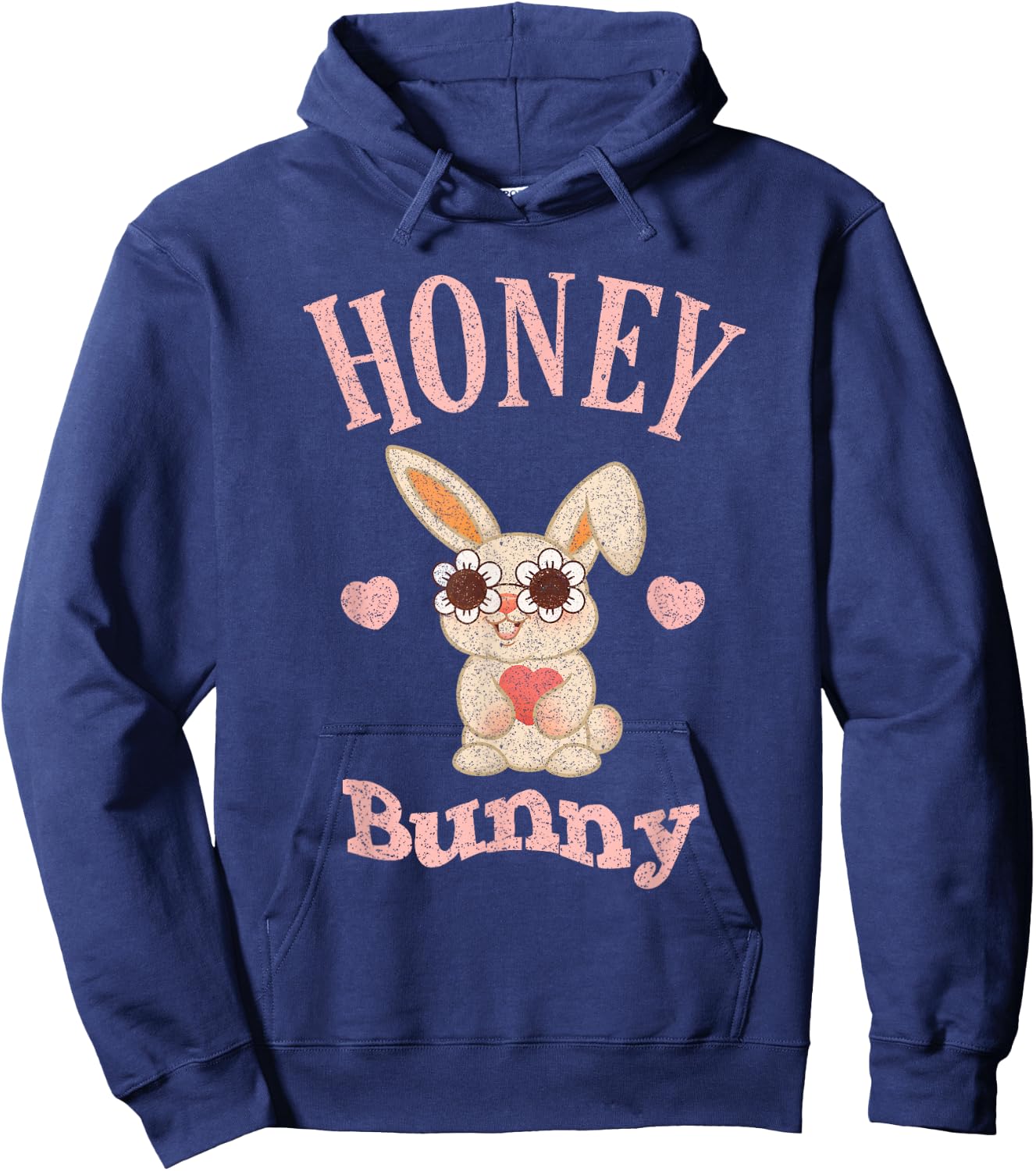 Honey Bunny Retro Easter Cute Rabbit Women Girls Kid Toddler Hoodie - Hoodie | Navy