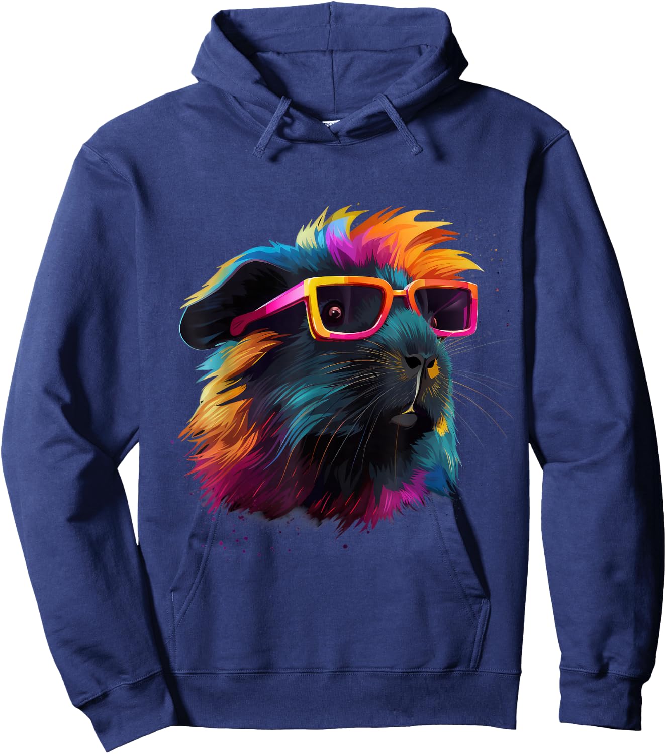 Guinea Pig Lovers Colorful Pop Art Guinea Pig Hoodie - Hoodie | Navy