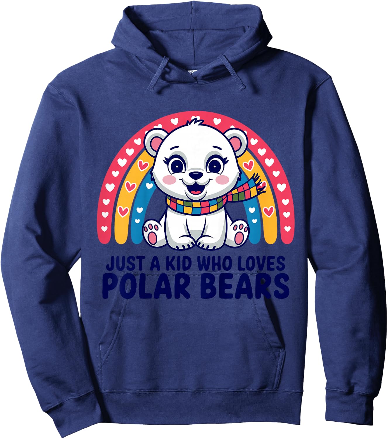 Kids Children Polar Bear Kids Hoodie - Hoodie | Navy