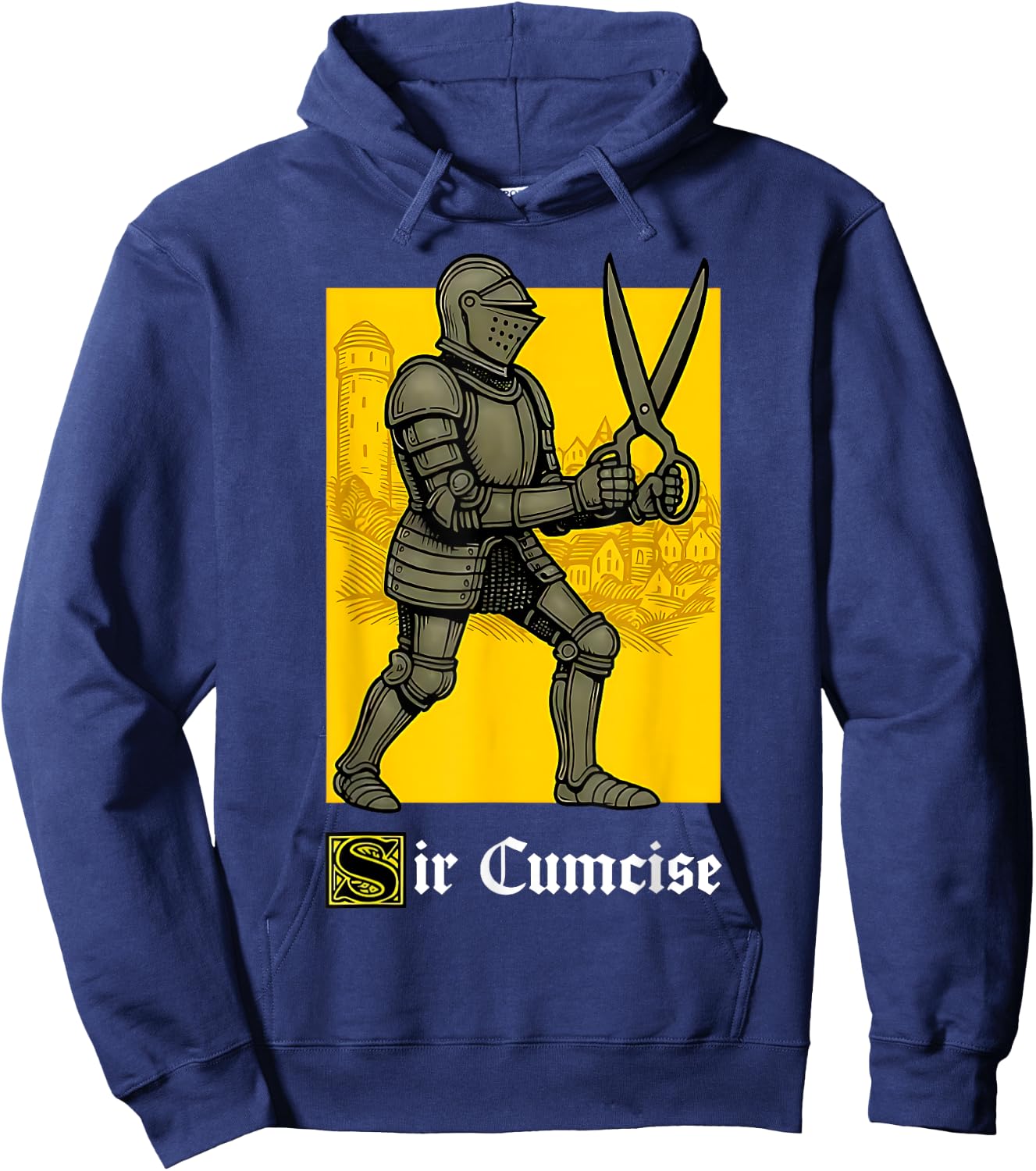 Sir Cumcise Funny Knight Pun Meme Medieval Art Boys Men Hoodie - Hoodie | Navy