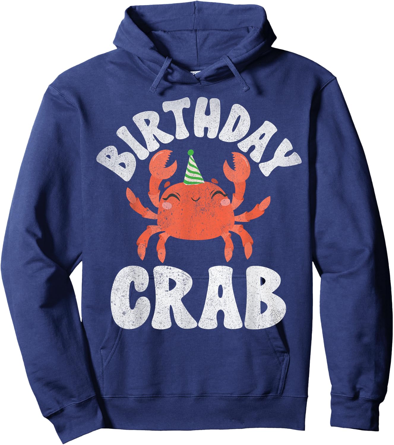 Crab Lover Gifts & Crab Party Decorations Crab Party Birthday - -Adults, Kids - Black - Short Sleeve - Small - - Cartoon Crab Pattern Hoodie - Hoodie | Navy