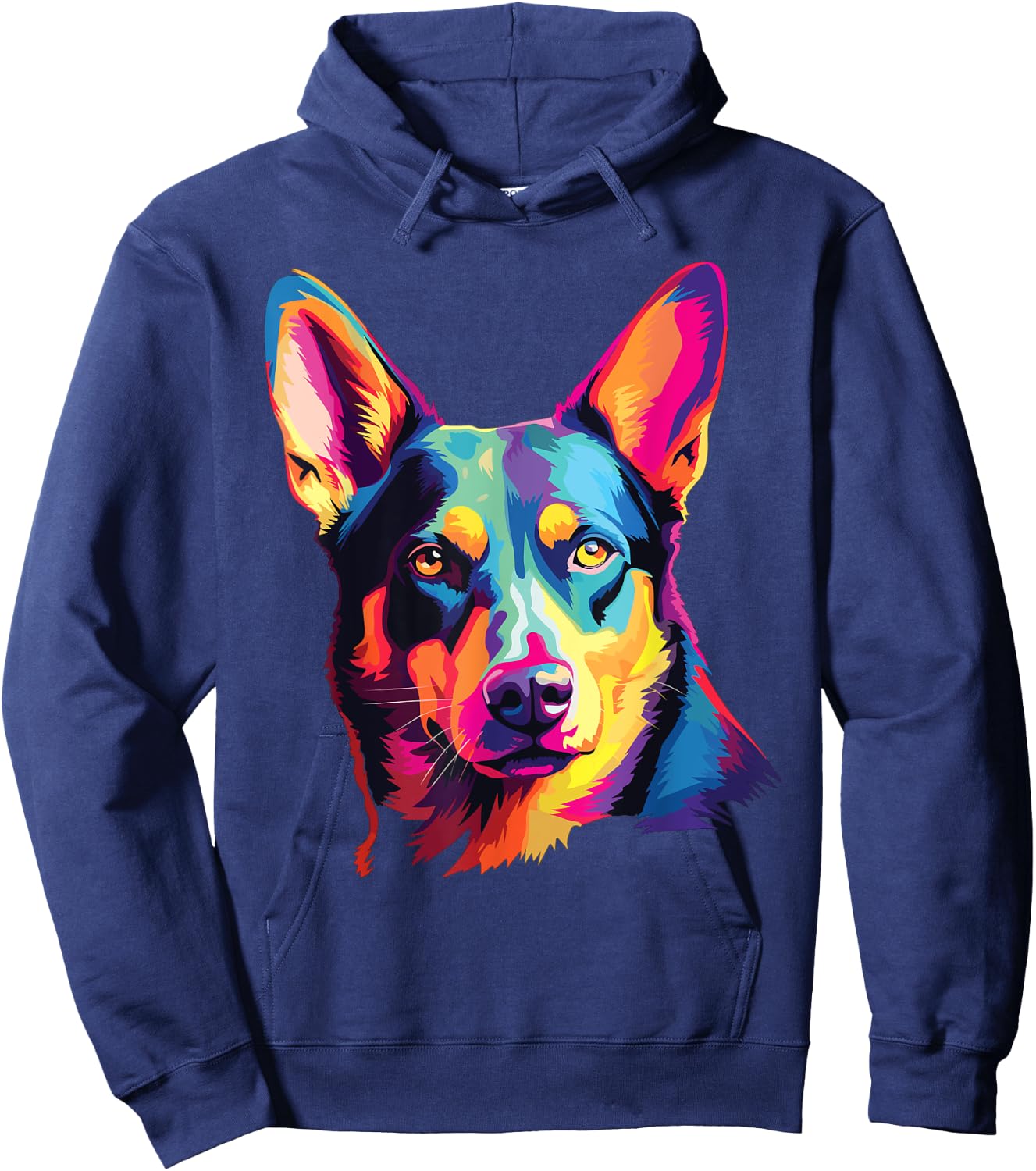 Watercolor Colorful Australian Kelpie Dog Women Kids Hoodie - Hoodie | Navy