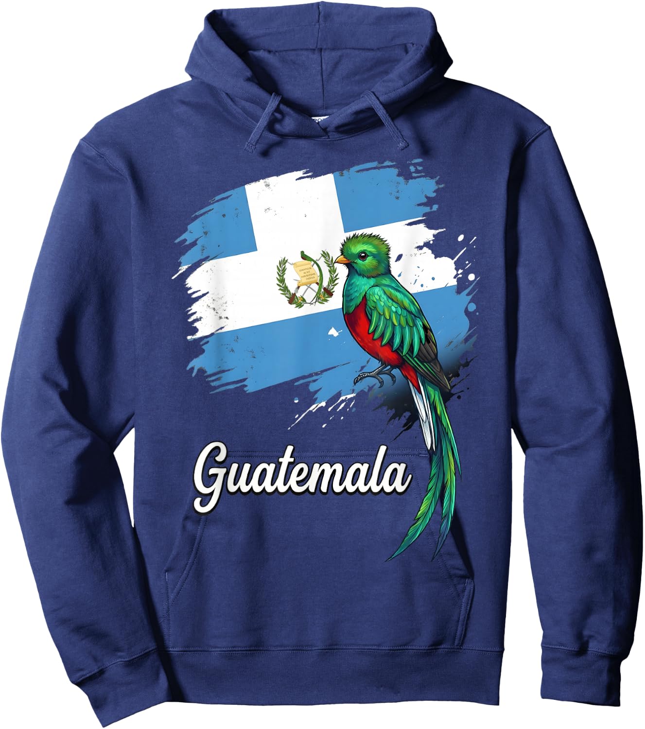 Guatemala Flag Quetzal Bird National Emblem Hoodie - Hoodie | Navy