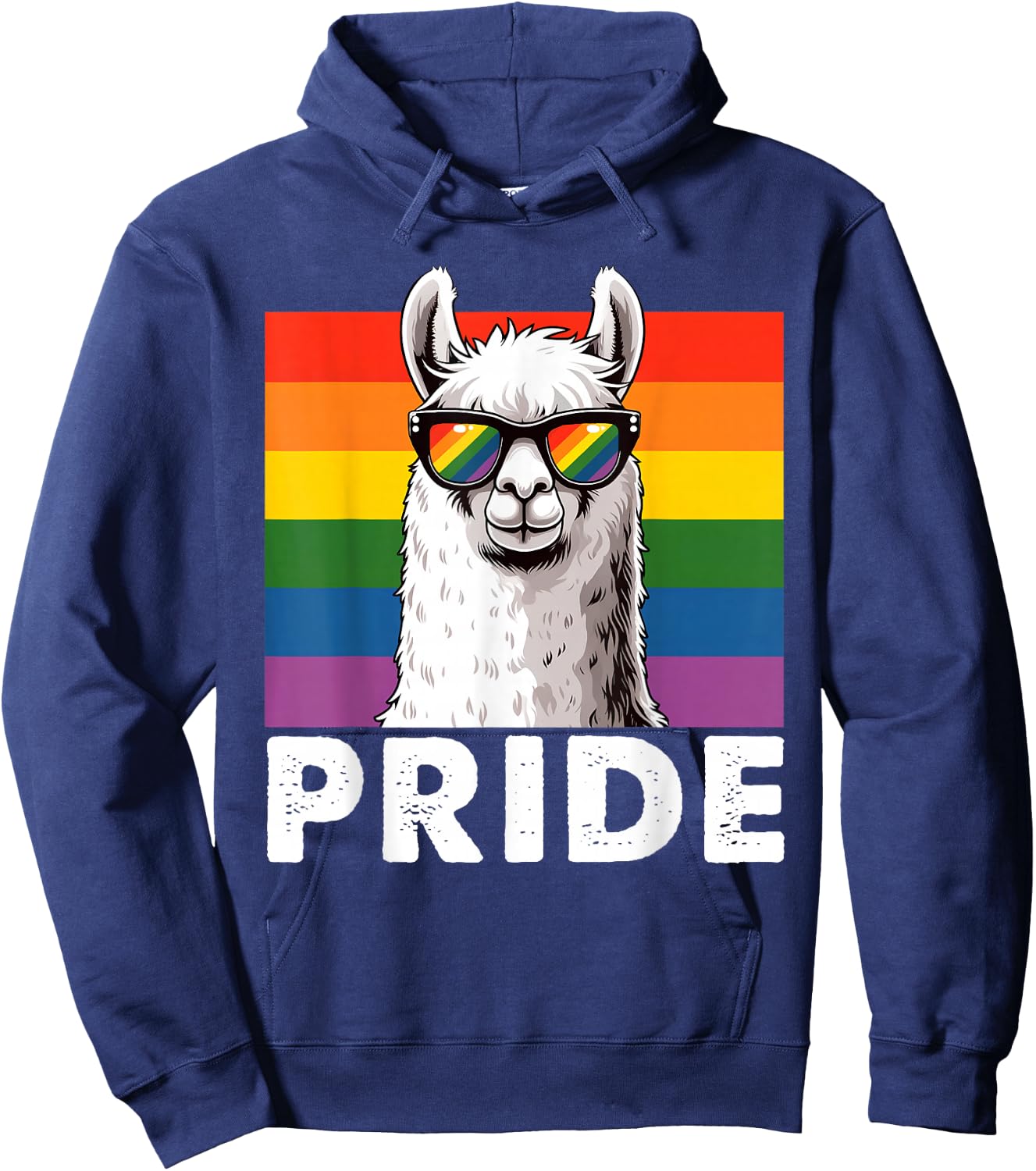Llama Pride Gay Lesbian Resis Rainbow Flag Transsexual LGBT Hoodie - Hoodie | Navy