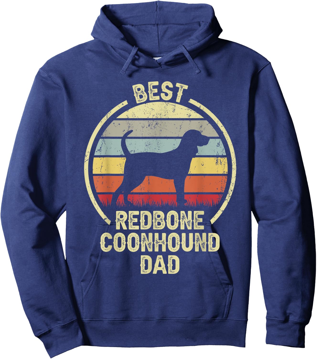 Best Dog Father Dad - Vintage Reds Redbone Coonhound Women Hoodie - Hoodie | Navy